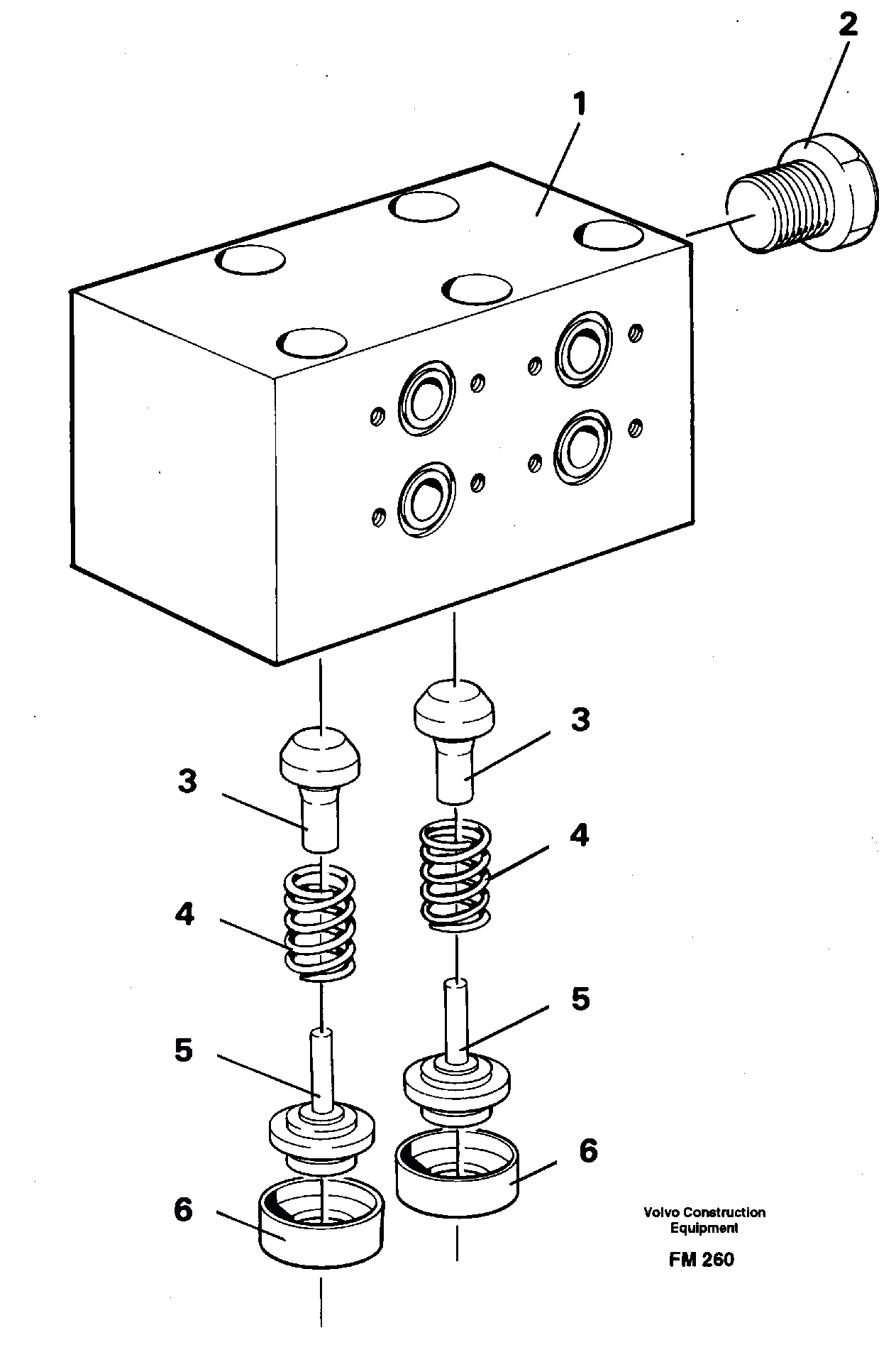 Схема запчастей Volvo EC650 - 26154 Anticavitation valve EC650 ?KERMAN ?KERMAN EC650 SER NO - 538