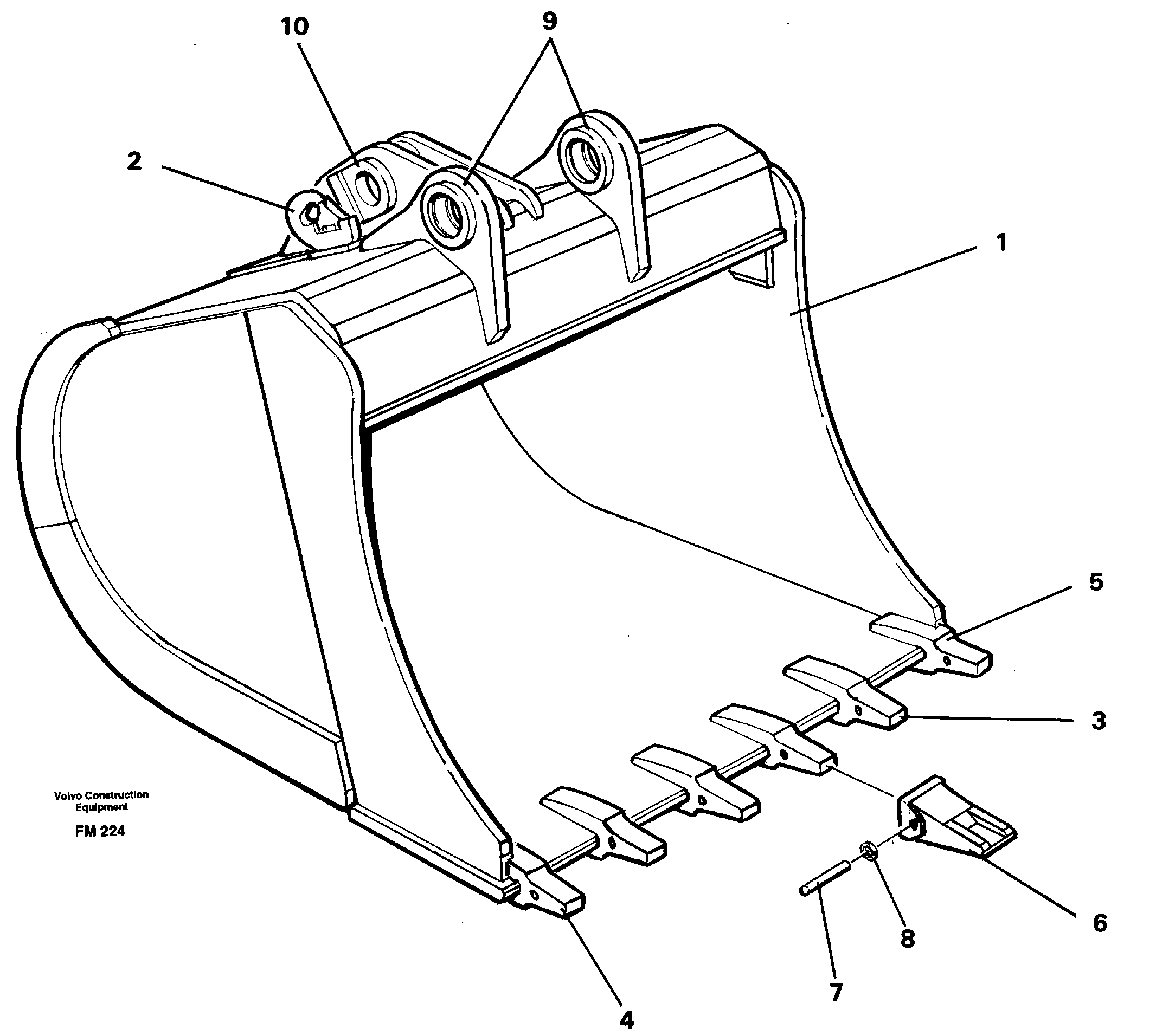 Схема запчастей Volvo EC650 - 26157 Backhoe bucket, Me EC650 ?KERMAN ?KERMAN EC650 SER NO - 538