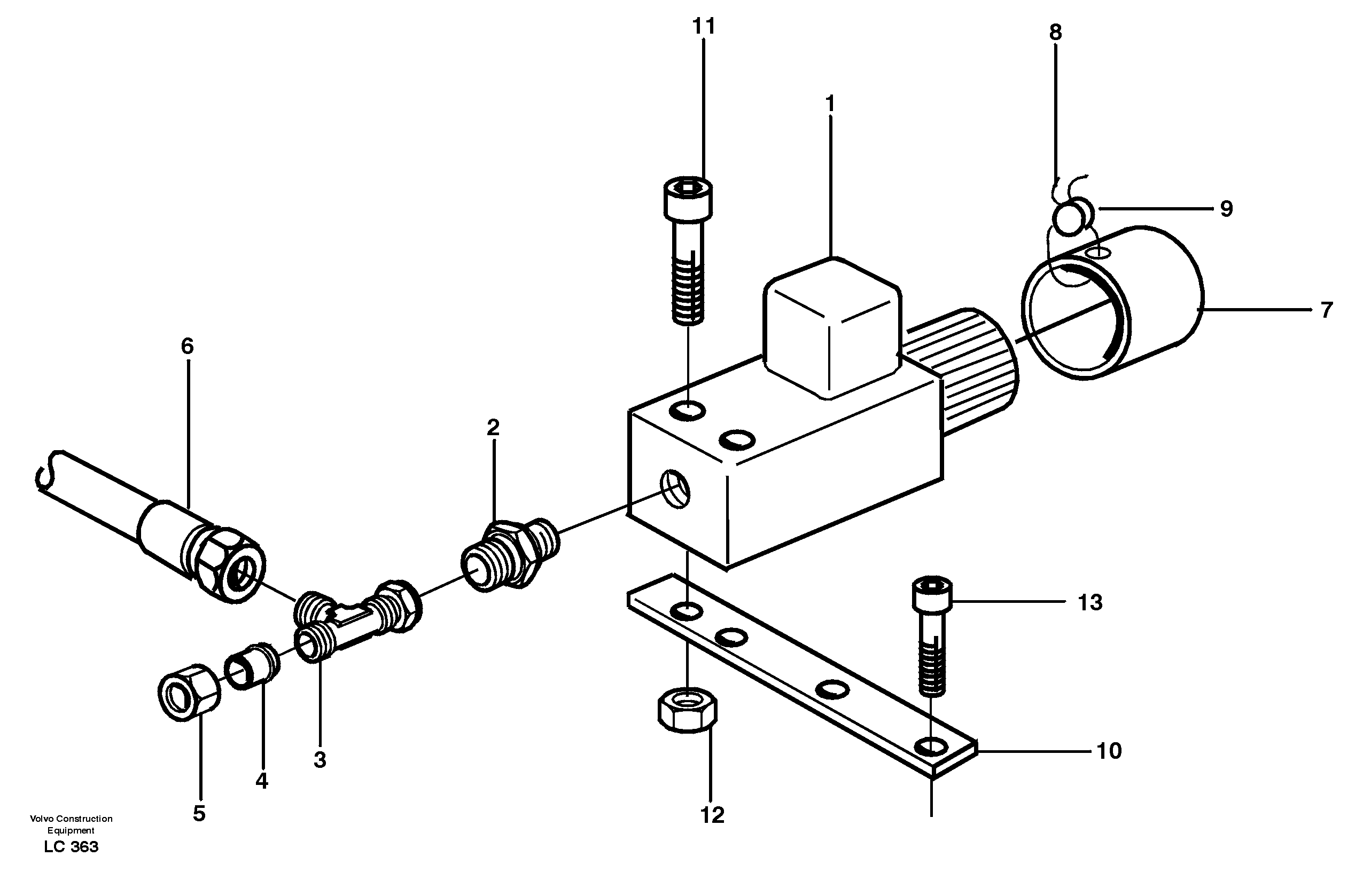 Схема запчастей Volvo EC650 - 29285 Valve, Load indicator EC650 SER NO 539-618