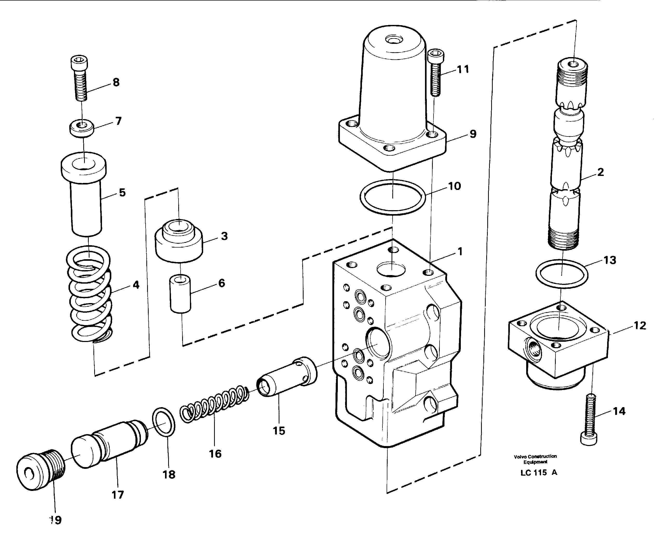 Схема запчастей Volvo EC650 - 58683 Fourway valve, transport primary and secondary EC650 SER NO 539-618