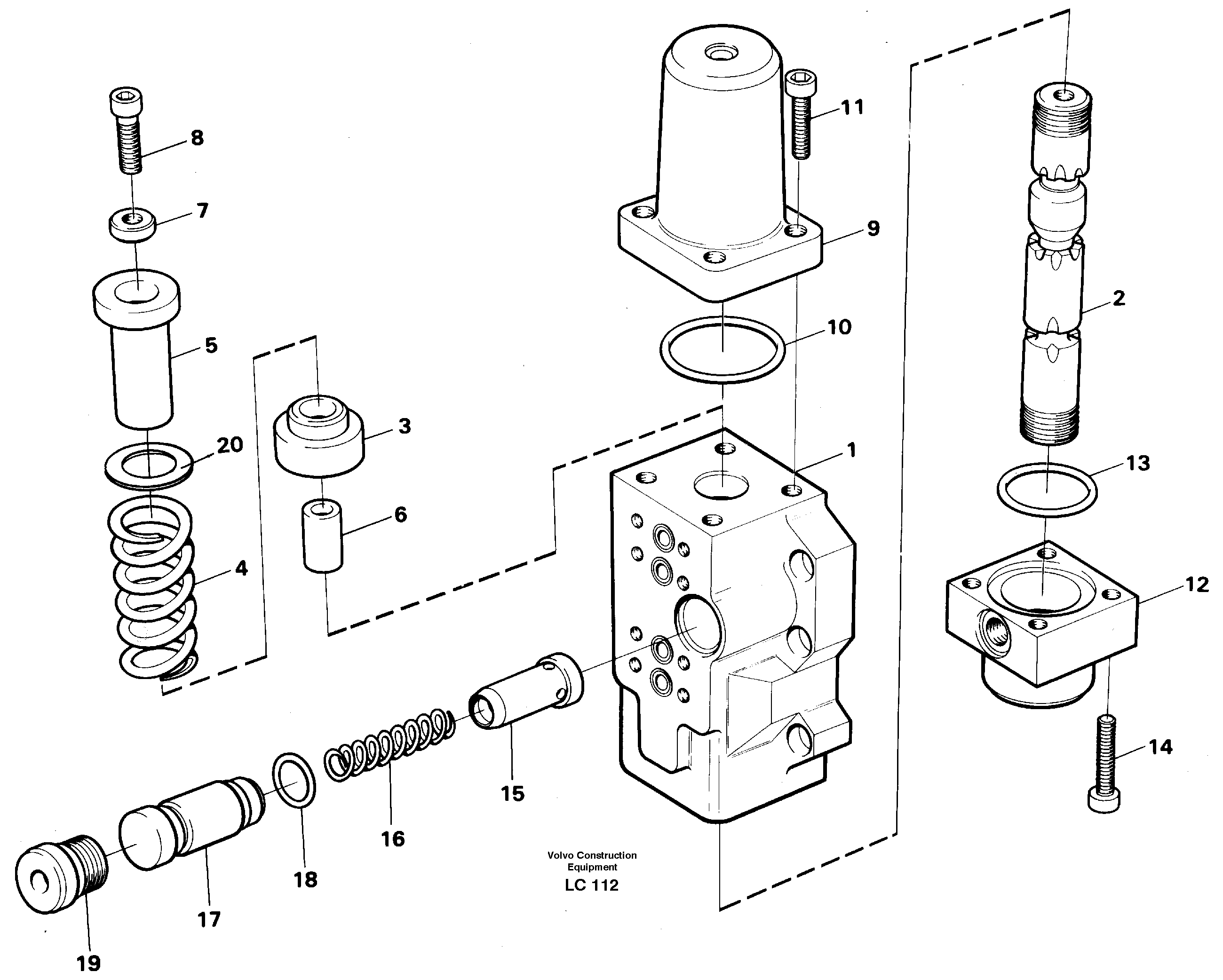 Схема запчастей Volvo EC650 - 58684 Four-way valve, dipper secondary EC650 SER NO 539-618