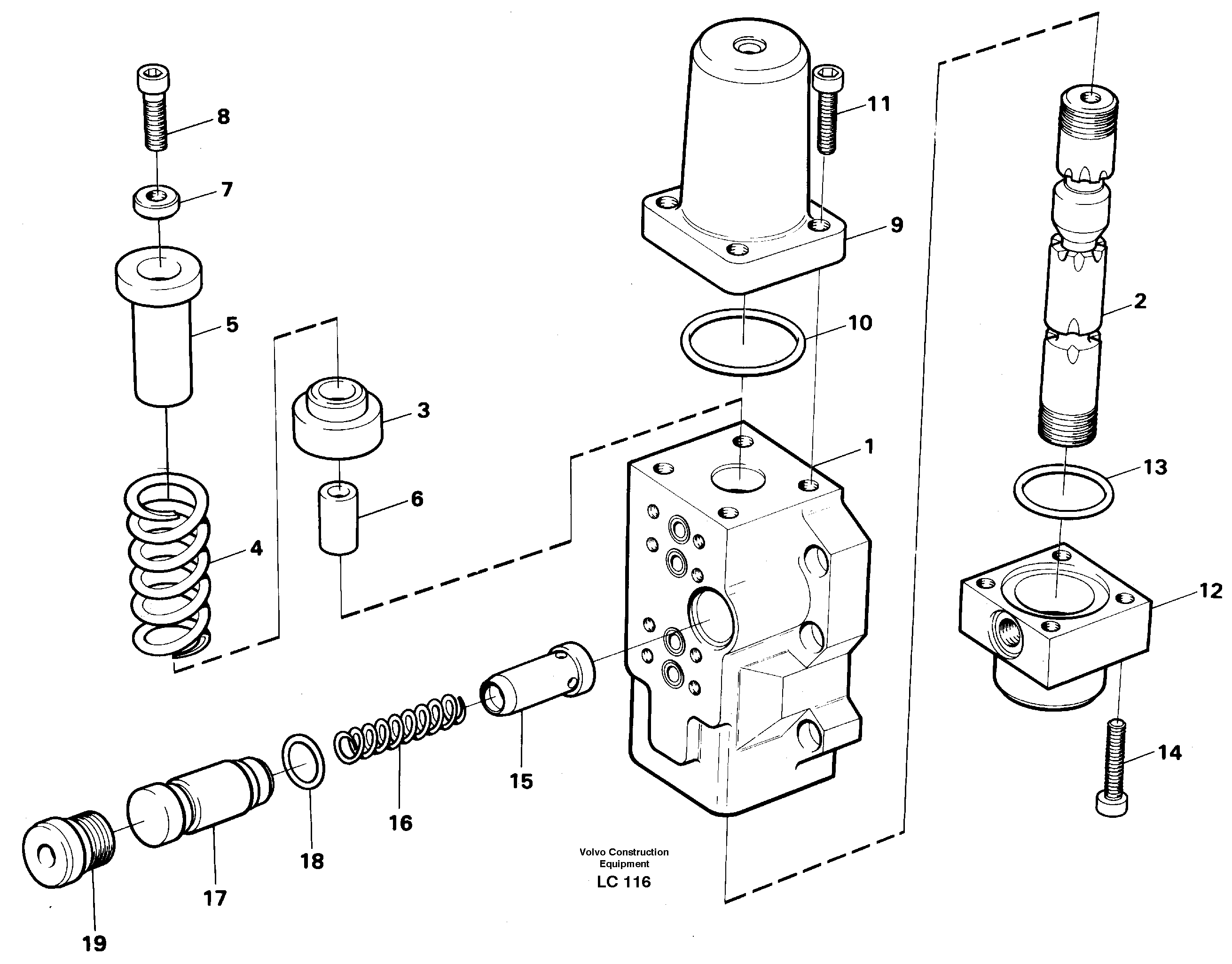 Схема запчастей Volvo EC650 - 58685 Four-way valve, dipper primary EC650 SER NO 539-618