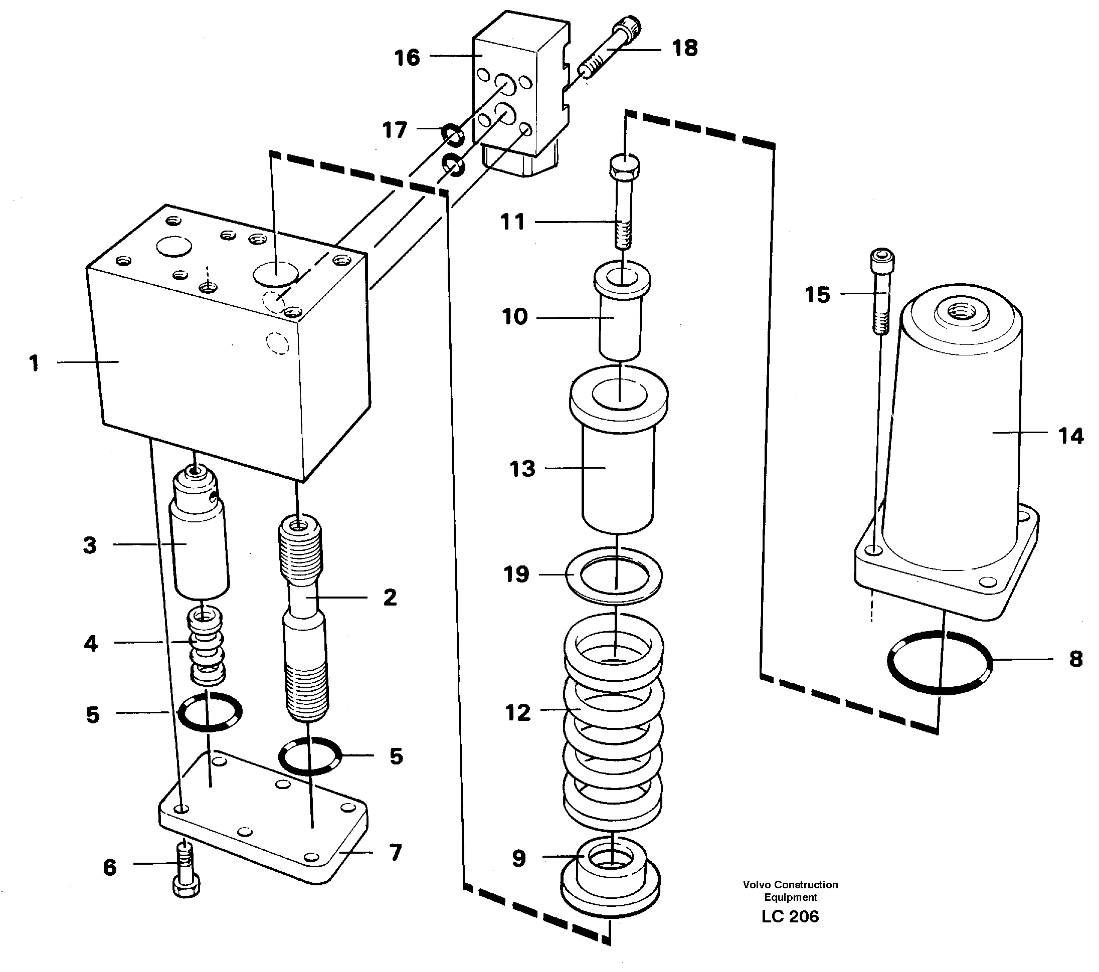 Схема запчастей Volvo EC650 - 99158 Overcenter valve EC650 SER NO 539-618