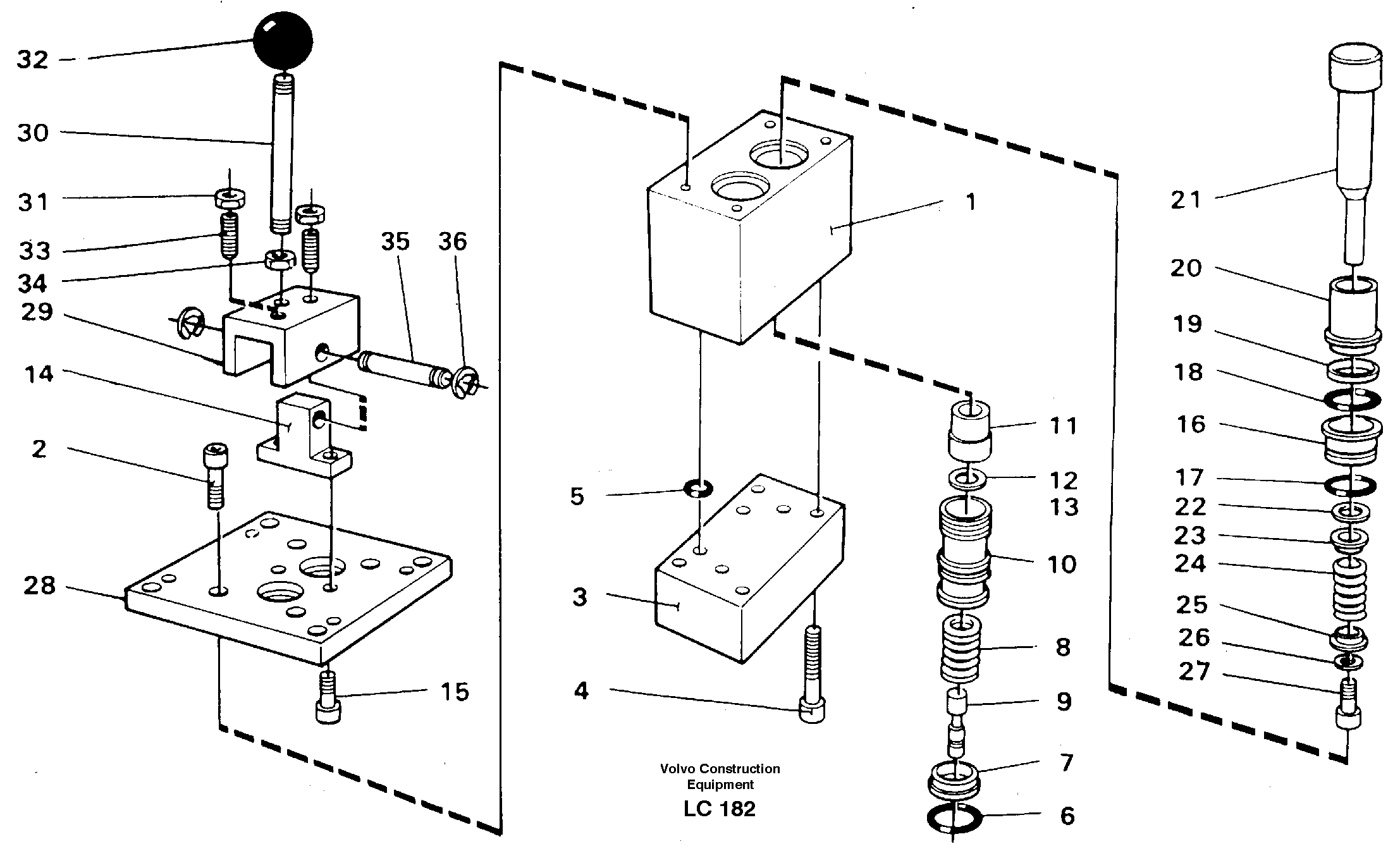 Схема запчастей Volvo EC650 - 29287 Control pressure valve EC650 SER NO 539-618