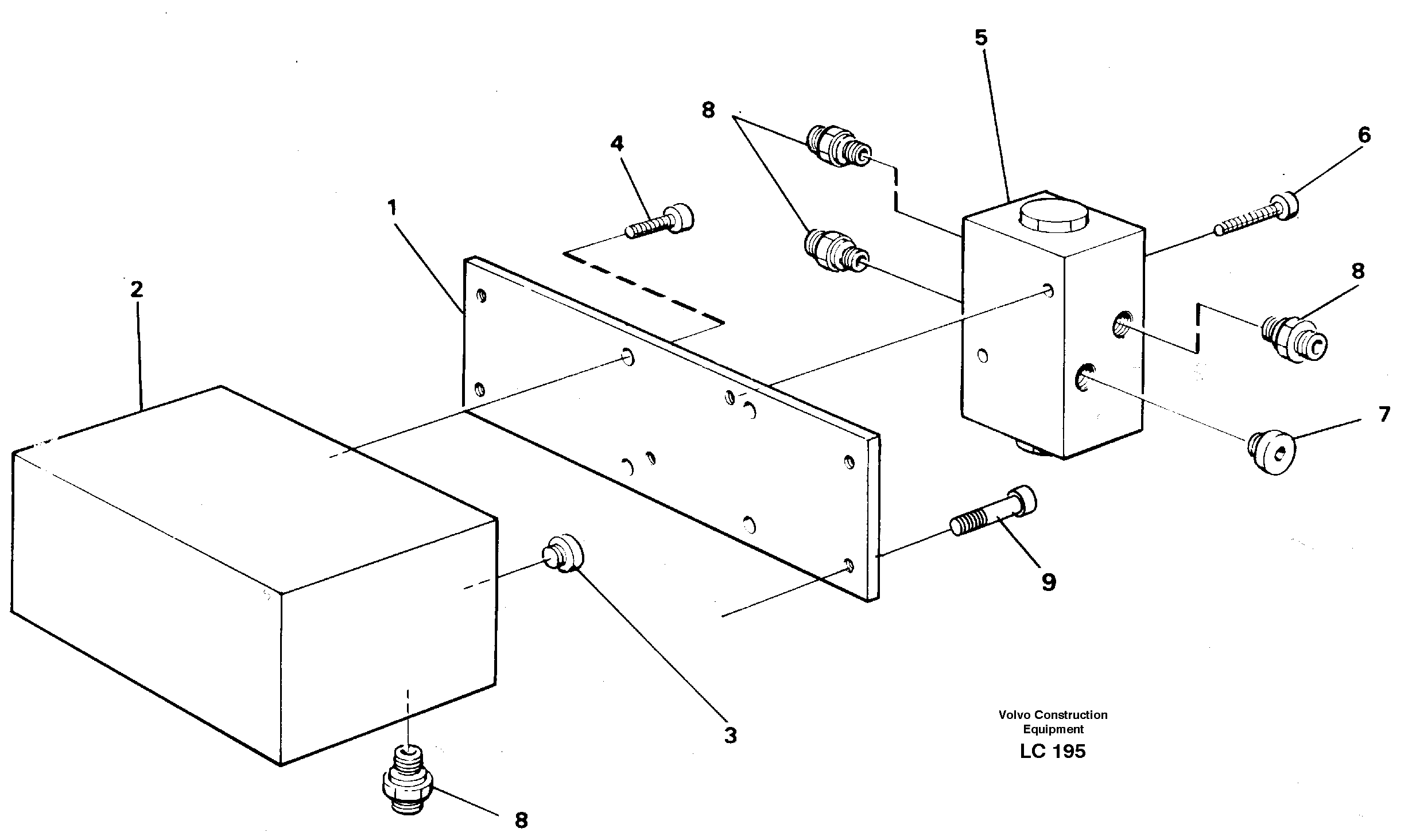 Схема запчастей Volvo EC650 - 53549 Control block, travel/servo EC650 SER NO 539-618