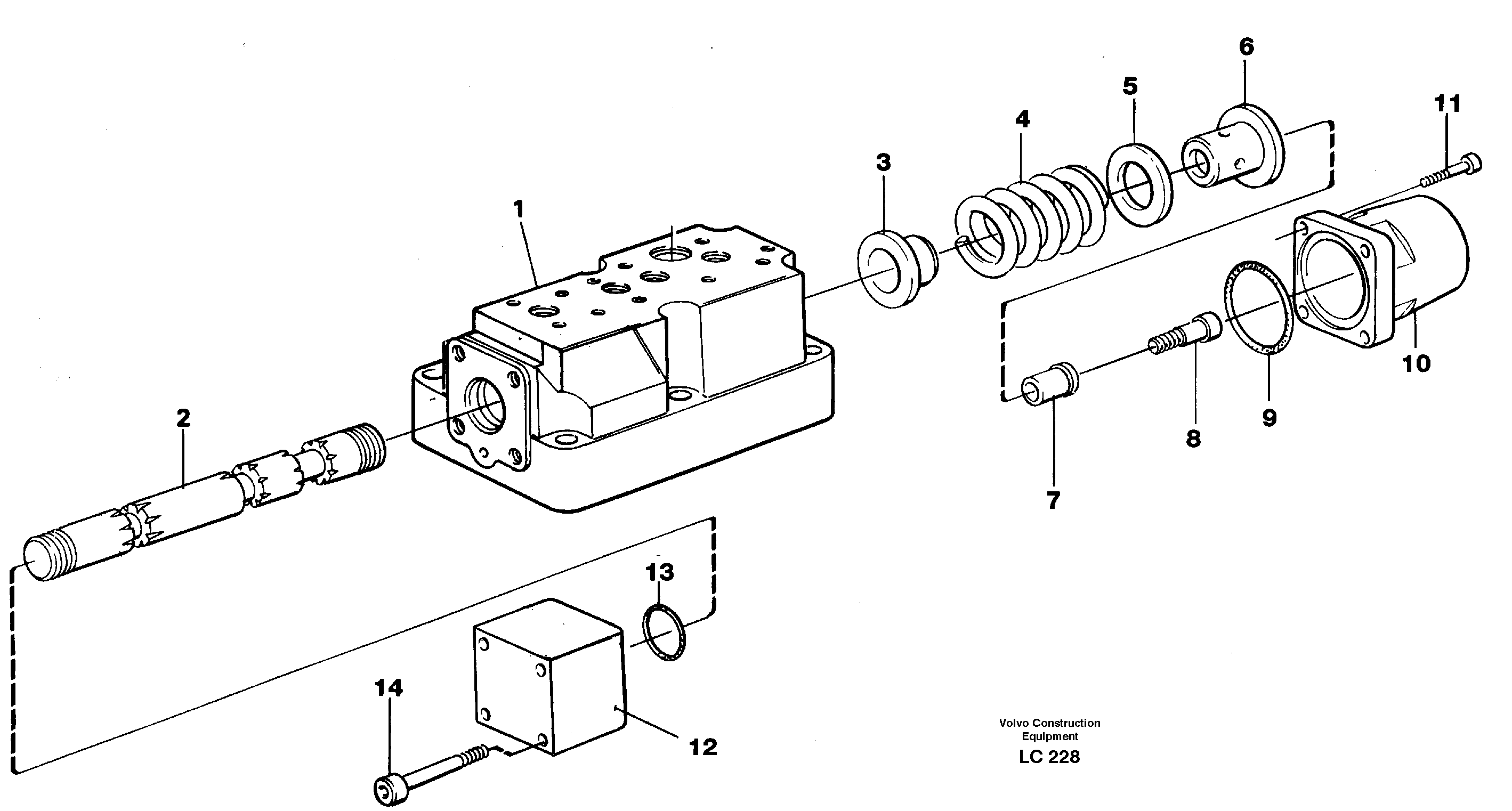 Схема запчастей Volvo EC650 - 101057 Four-way valve, rotating equipment EC650 SER NO 539-618