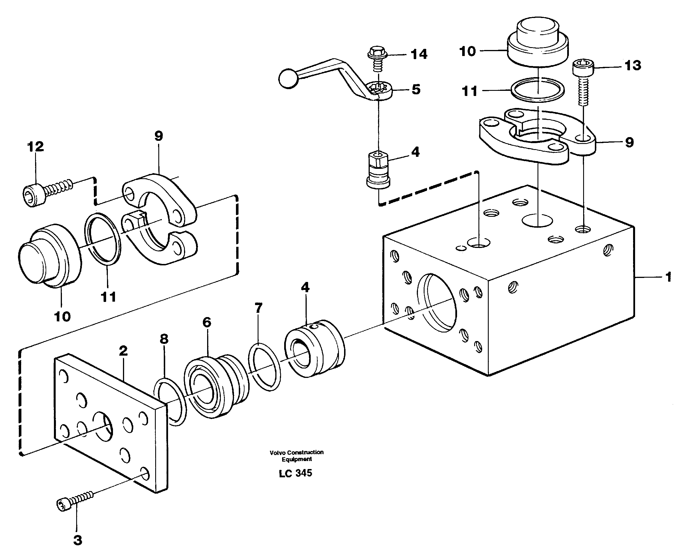 Схема запчастей Volvo EC650 - 28884 Ball valve for hammer equipment EC650 SER NO 539-618