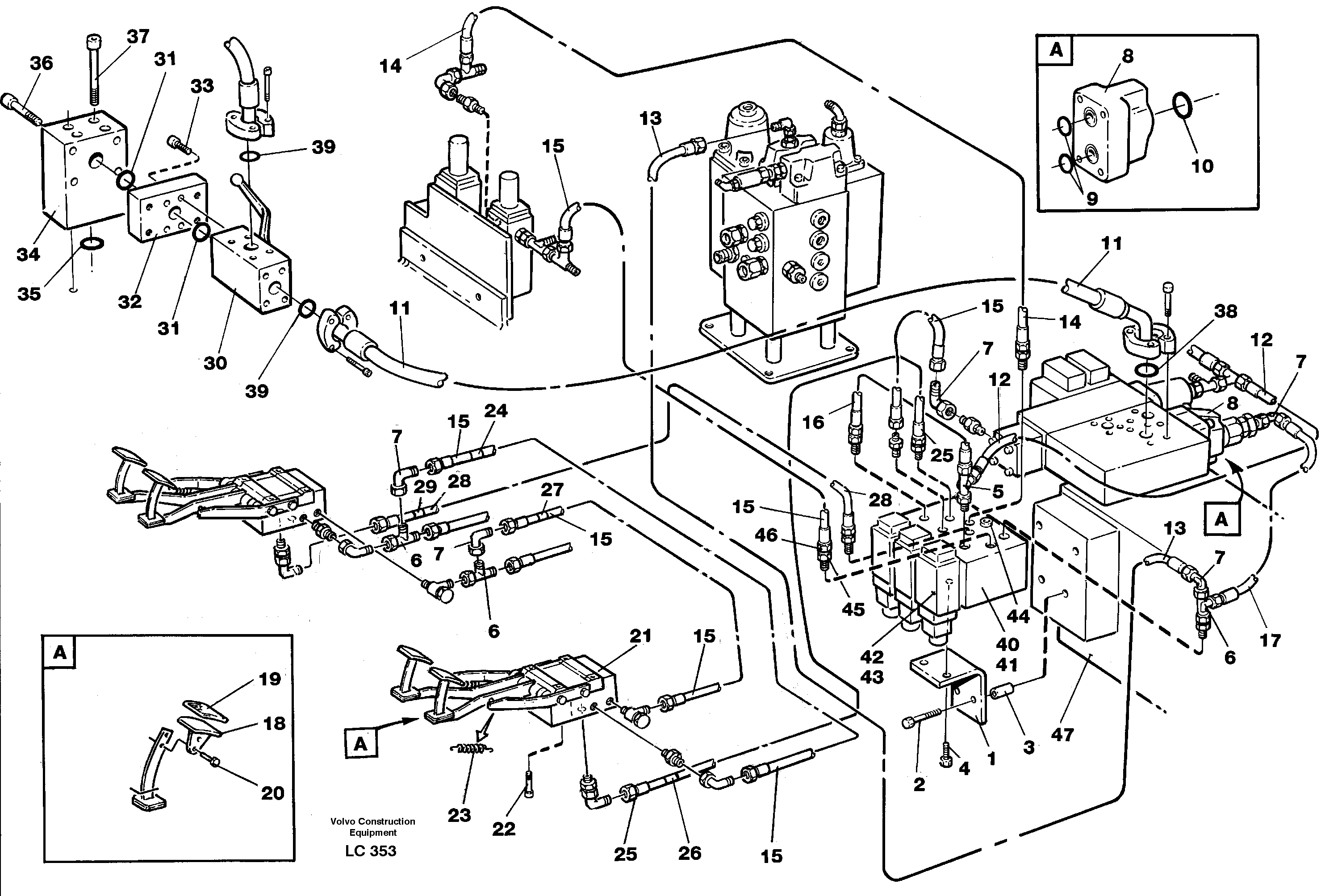 Схема запчастей Volvo EC650 - 28886 Shears/hammer hydraulics in base maschine EC650 SER NO 539-618