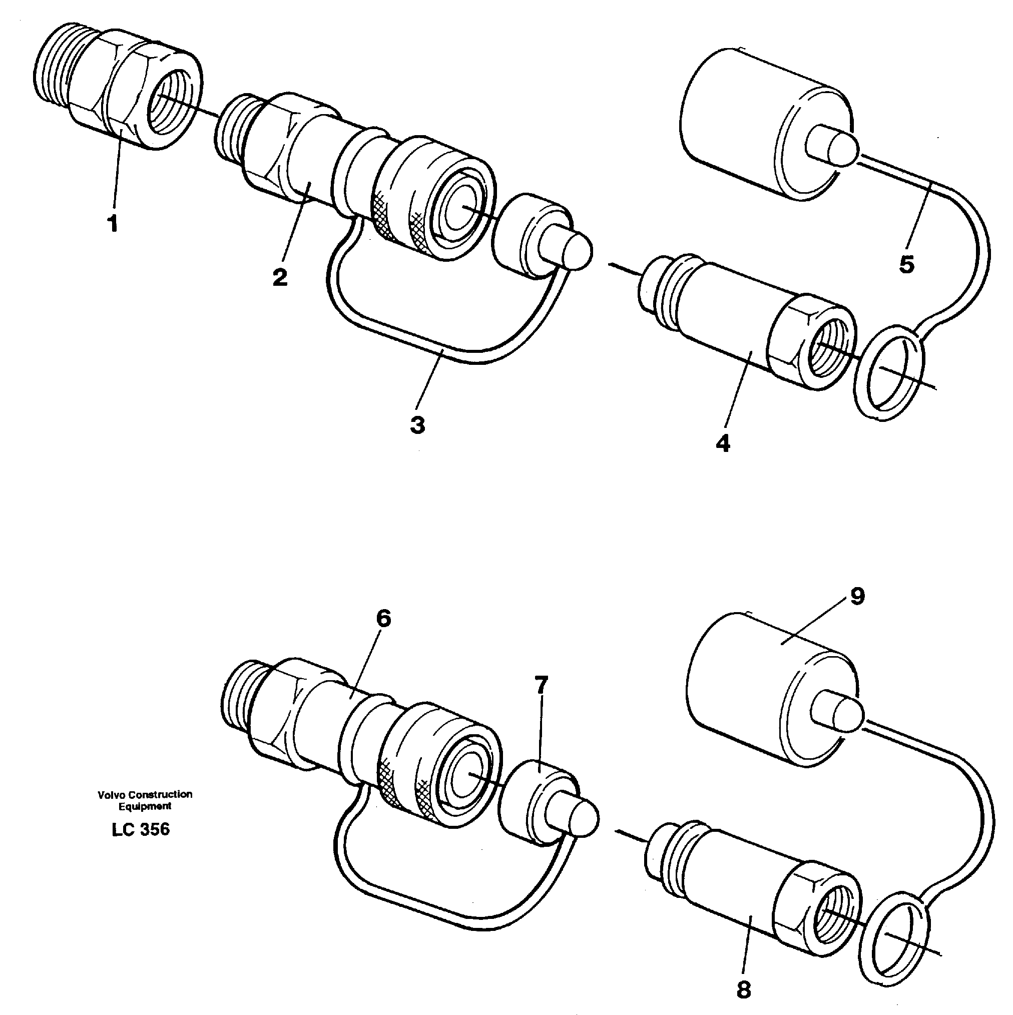 Схема запчастей Volvo EC650 - 78757 Quick connection kit, grab equipment EC650 SER NO 539-618