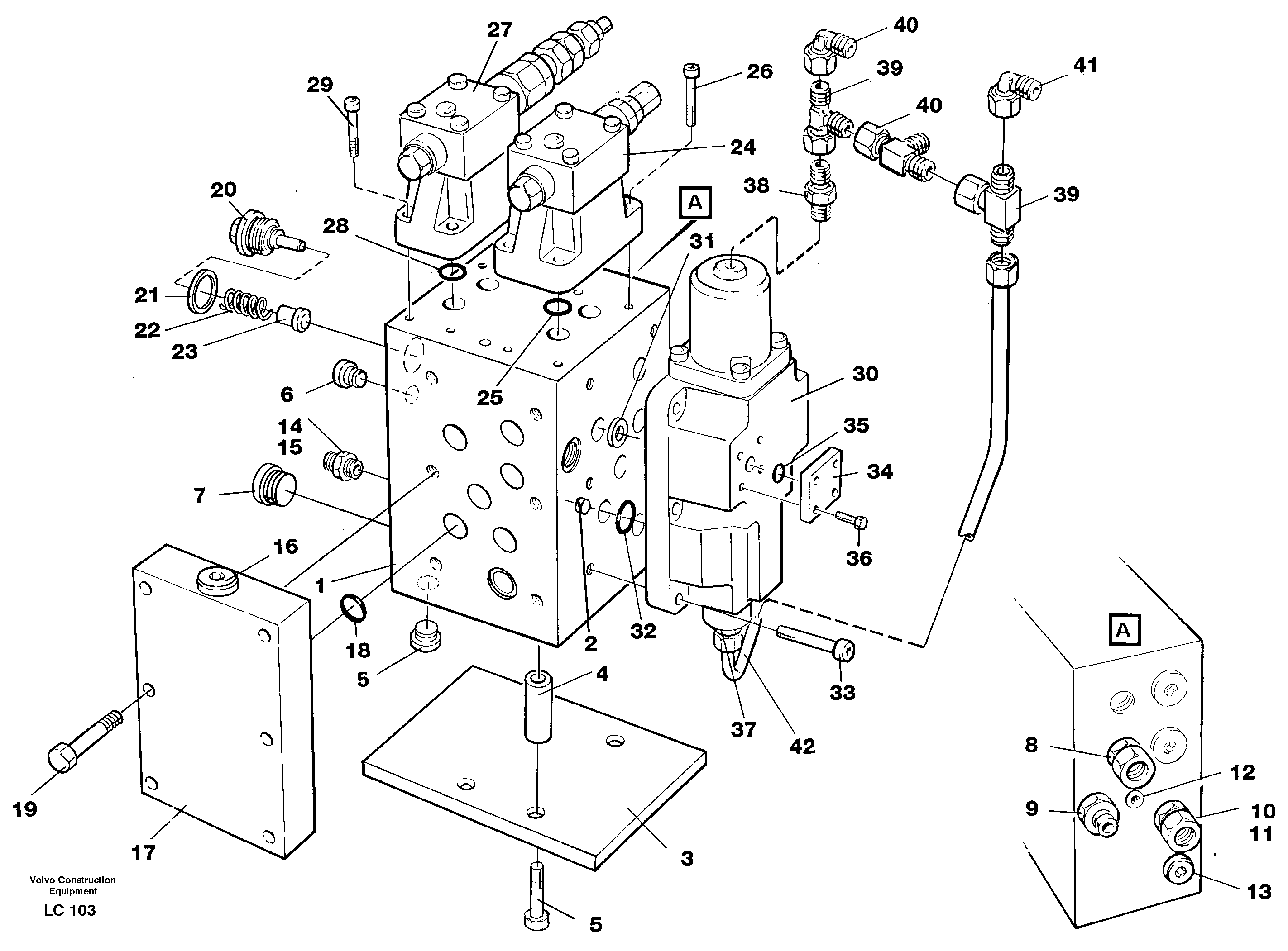 Схема запчастей Volvo EC650 - 27992 Slew valve assembly EC650 SER NO 539-618