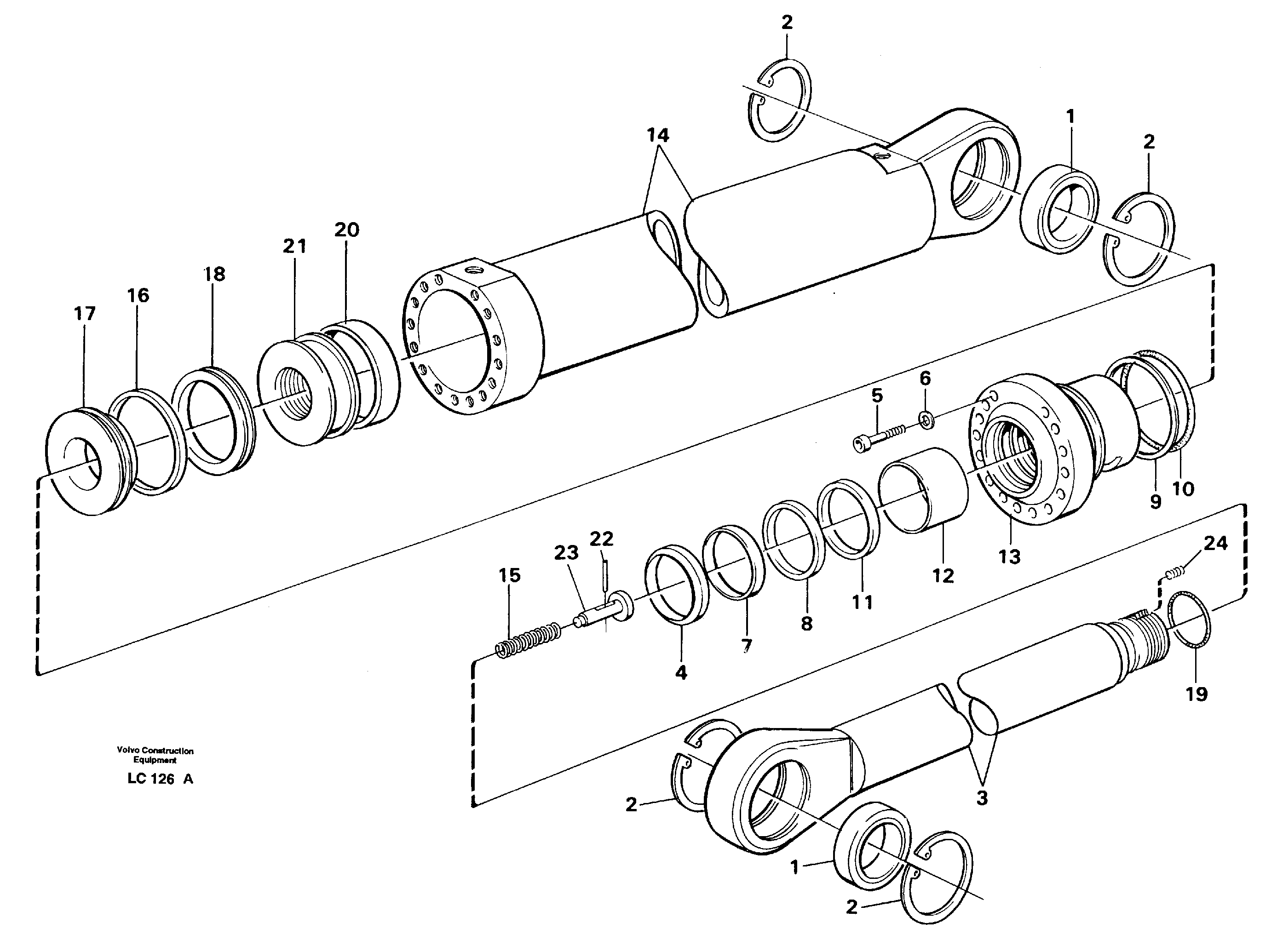 Схема запчастей Volvo EC650 - 68729 Гидроцилиндр стрелы EC650 SER NO 539-618