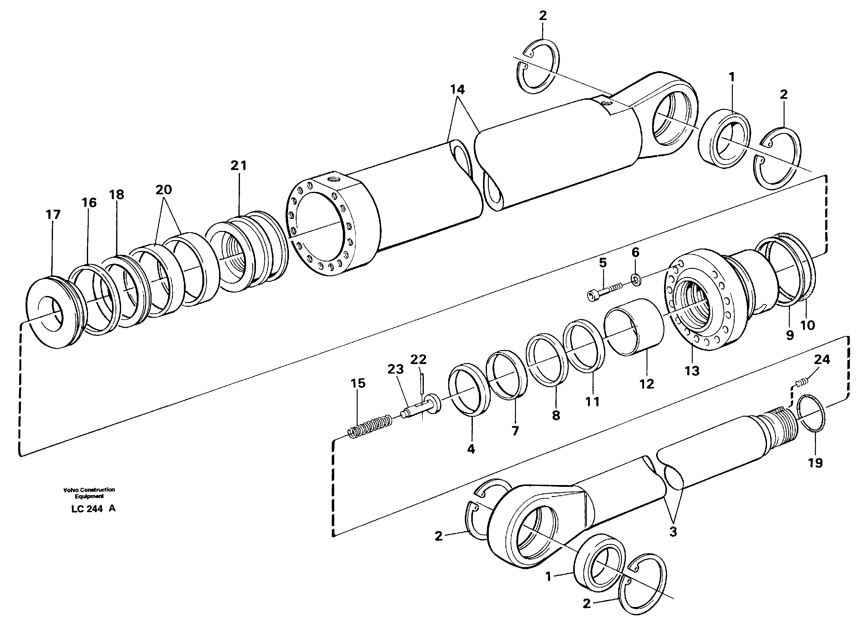 Схема запчастей Volvo EC650 - 68730 Boom cylinder,m.e EC650 SER NO 539-618