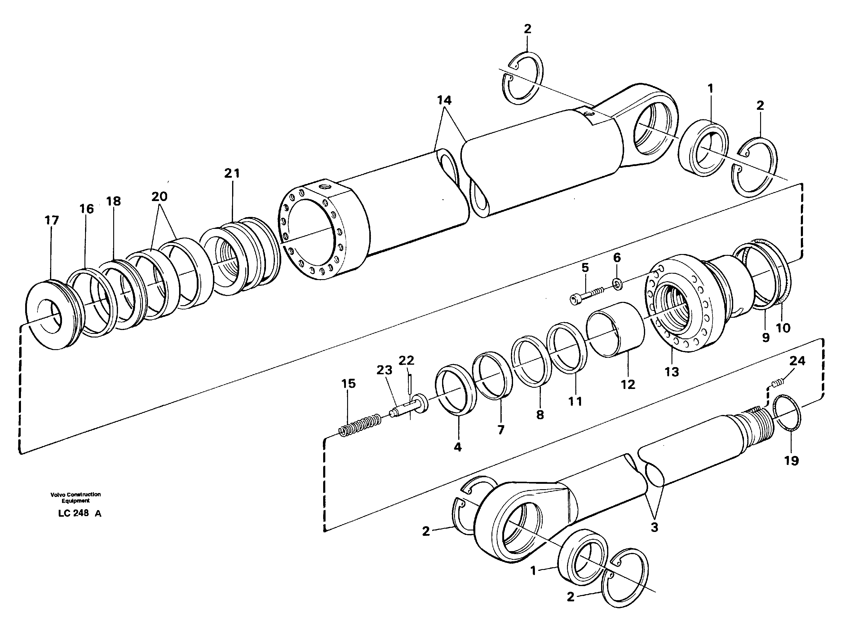 Схема запчастей Volvo EC650 - 68731 Boom cylinder, handling equipment EC650 SER NO 539-618