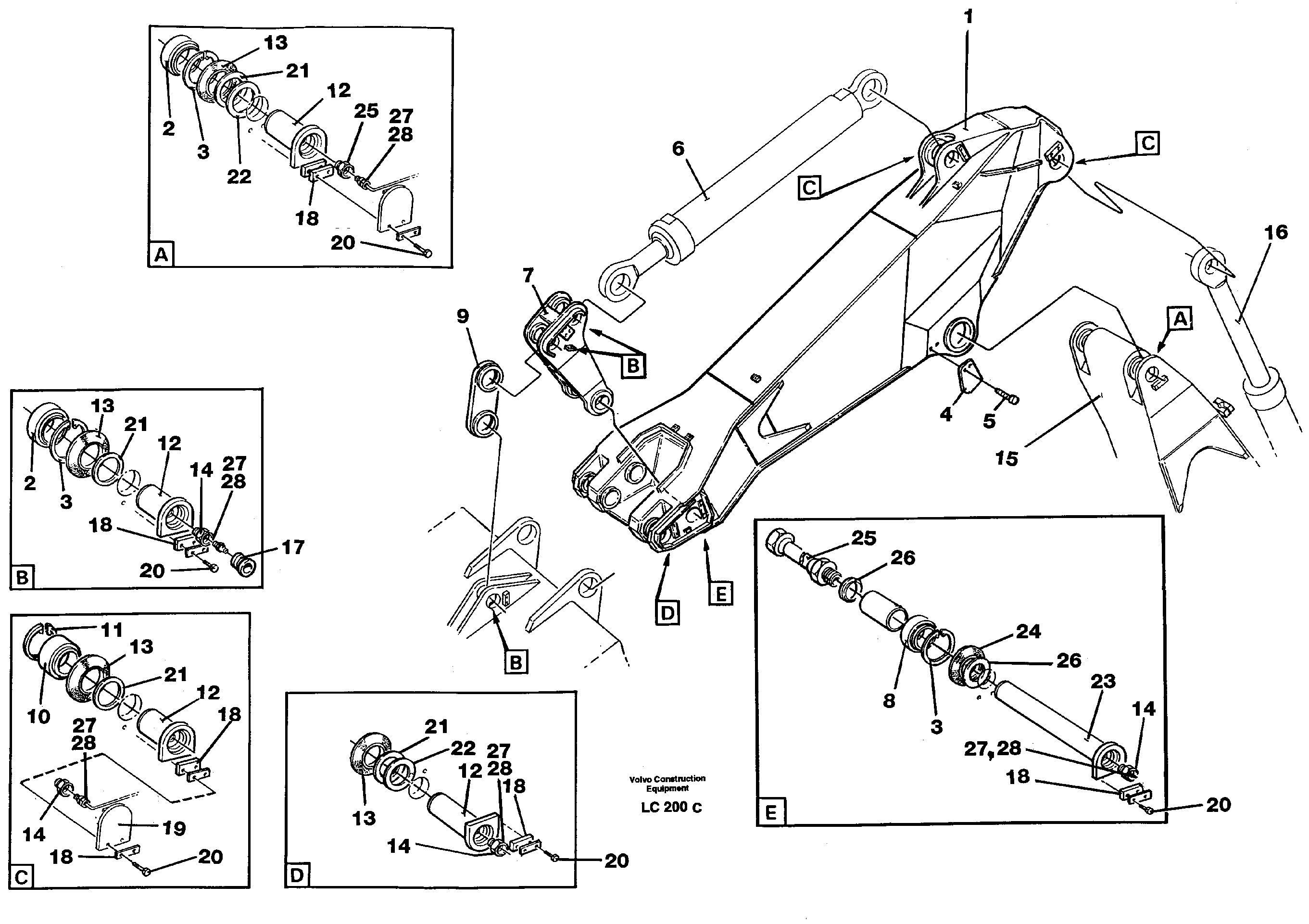 Схема запчастей Volvo EC650 - 28002 Backhoe dipper incl. attachements, 2.75m, mass excavation EC650 SER NO 539-618