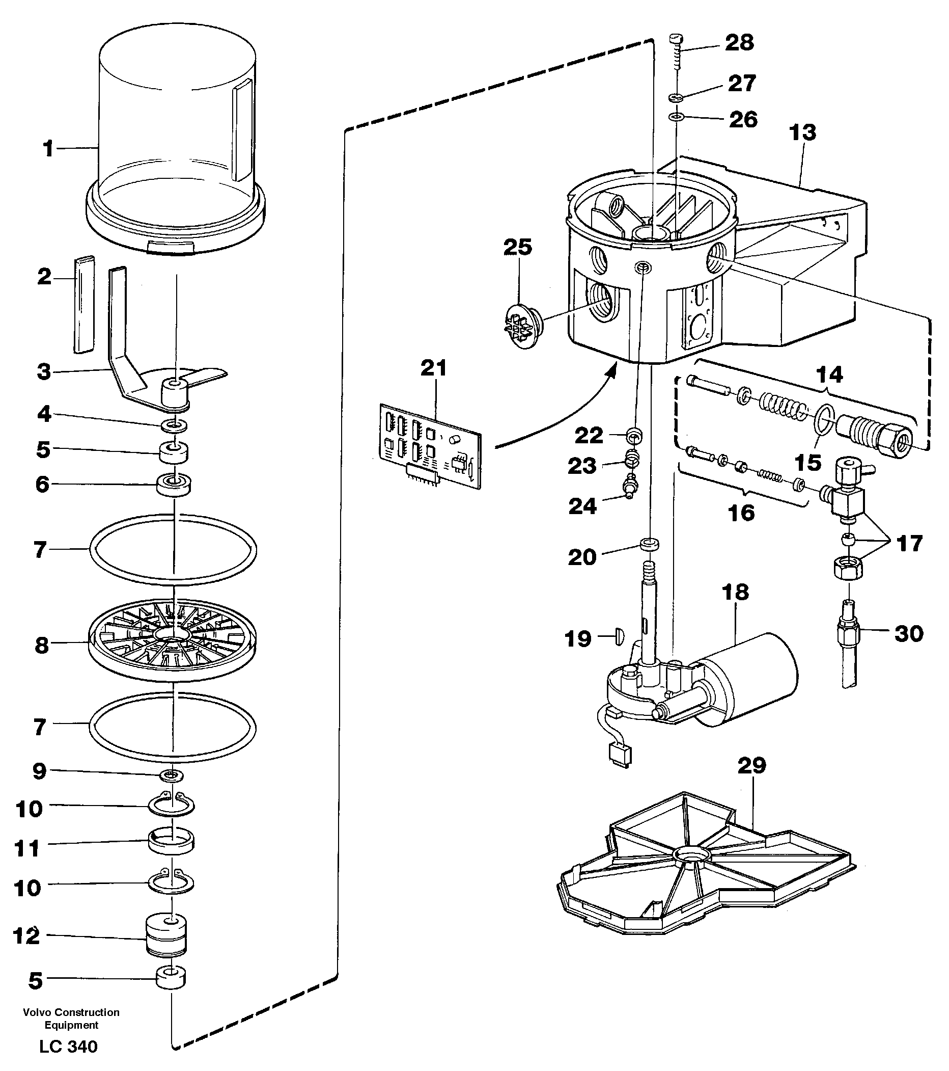 Схема запчастей Volvo EC650 - 28677 Automatic lubrication pump EC650 SER NO 539-618