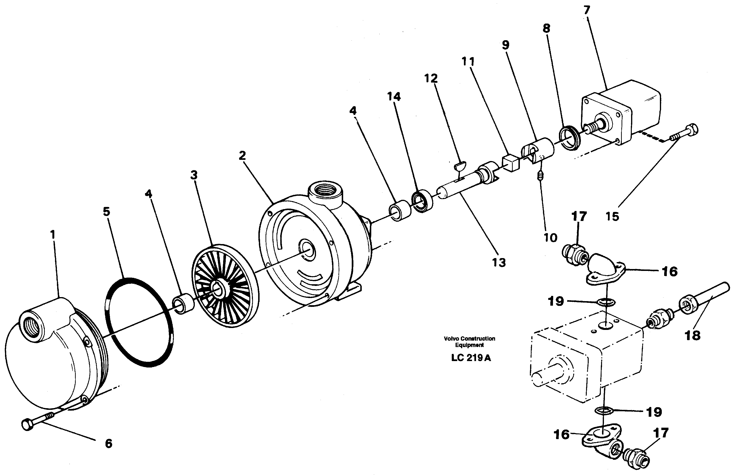 Схема запчастей Volvo EC650 - 28253 Fuel pump EC650 SER NO 539-618