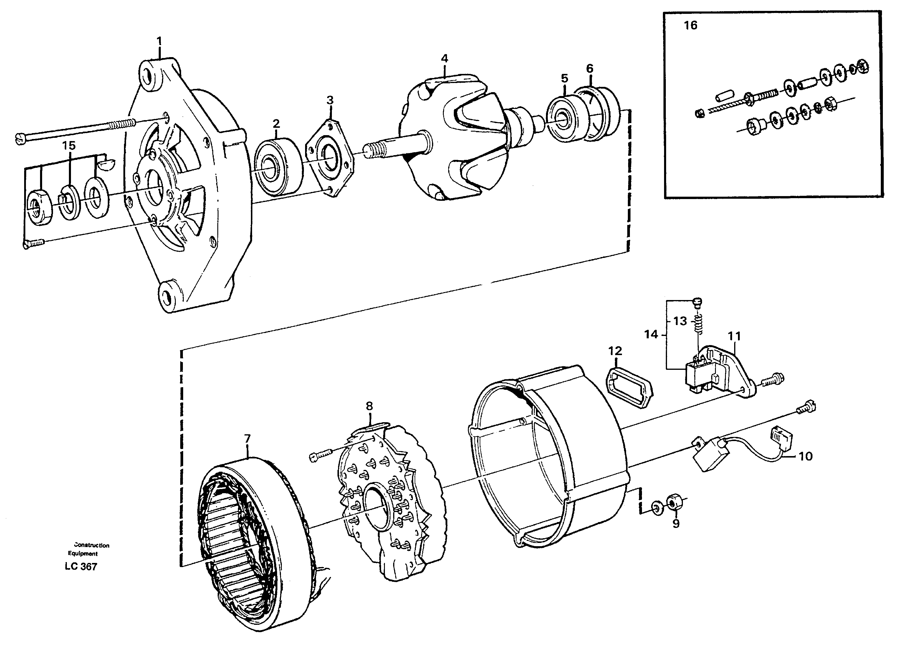 Схема запчастей Volvo EC650 - 25223 Alternator EC650 SER NO 539-618