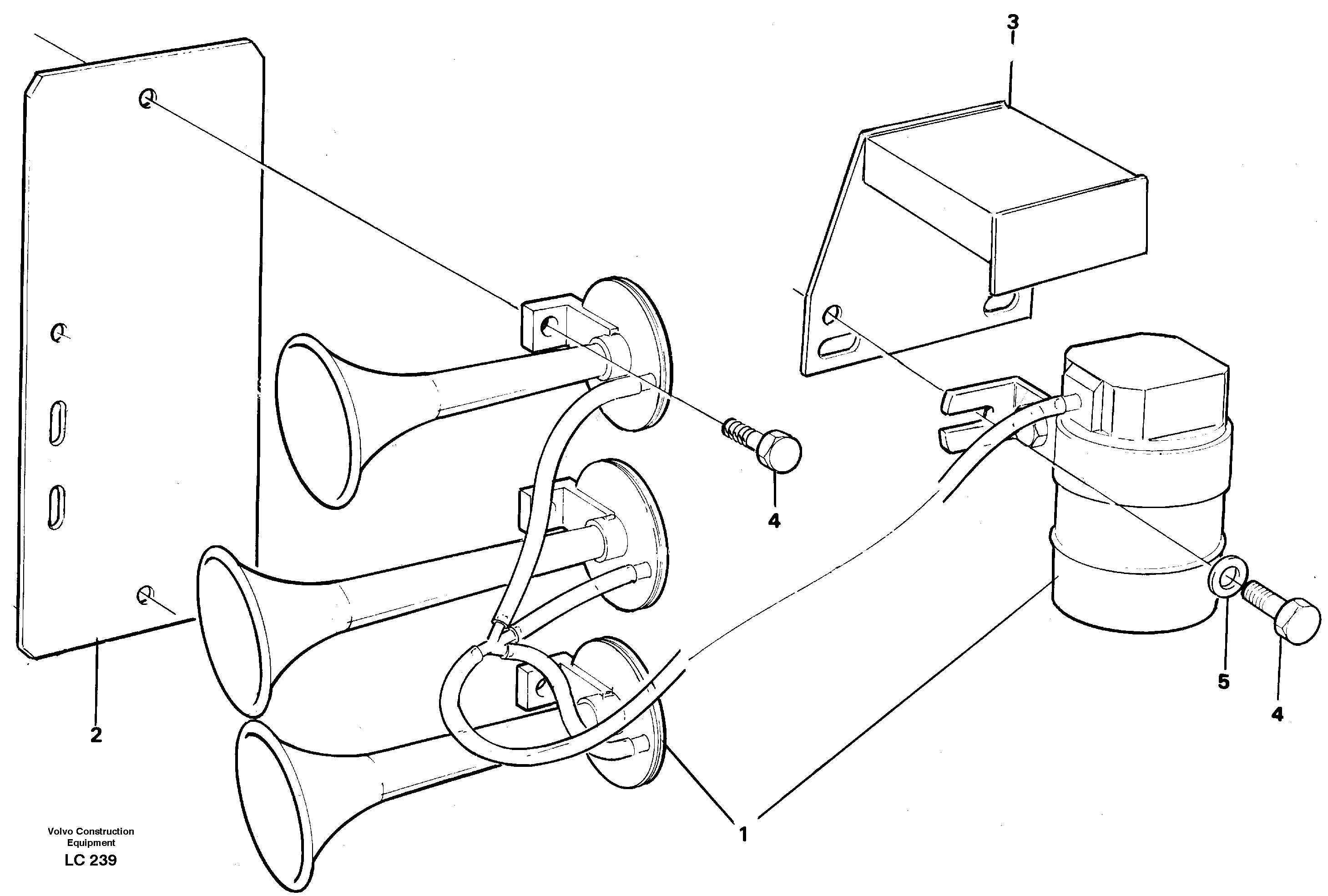 Схема запчастей Volvo EC650 - 52817 Compressor horn EC650 SER NO 539-618