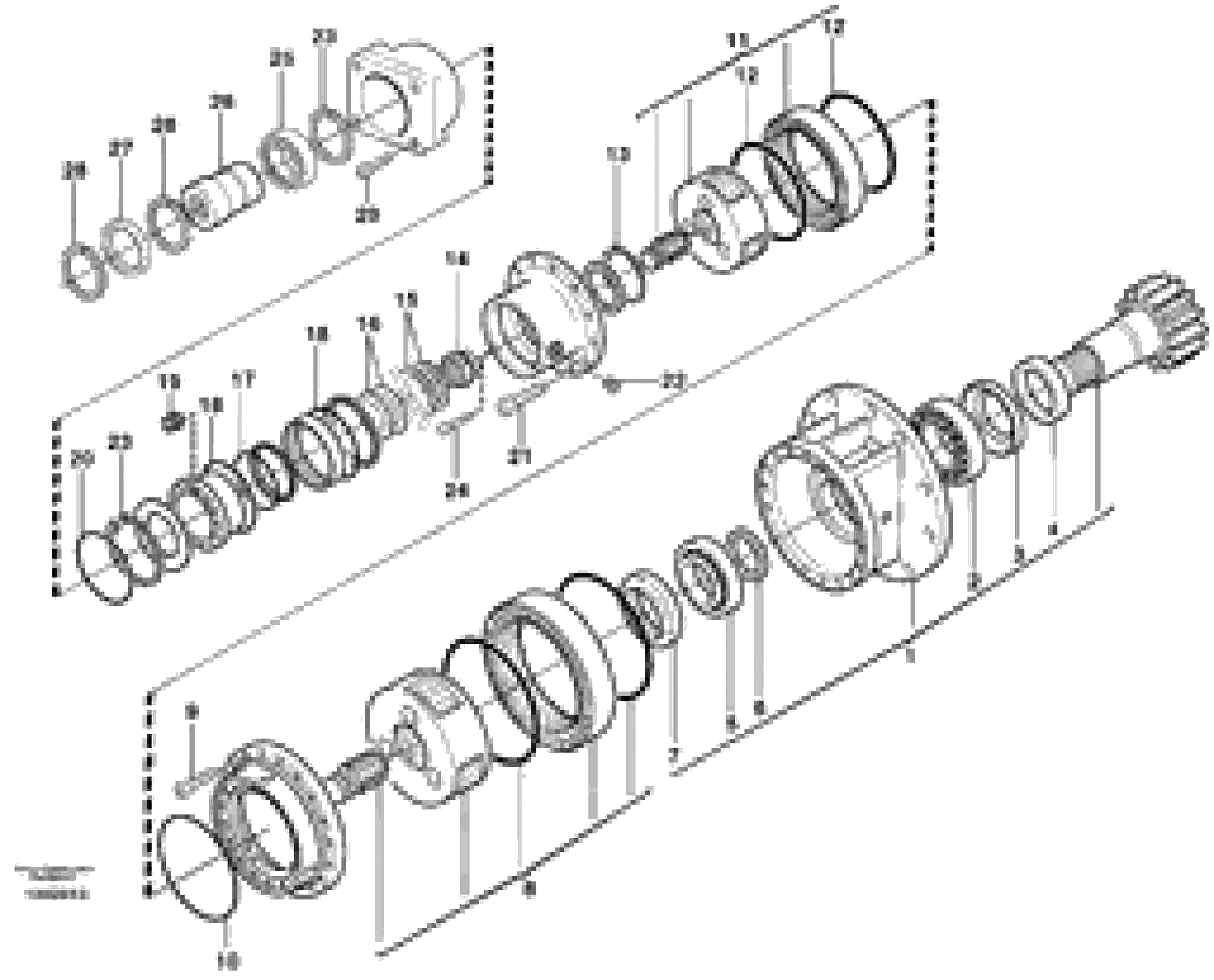 Схема запчастей Volvo EC650 - 45065 Rebuild kit, Swing gearbox EC650 SER NO 539-618