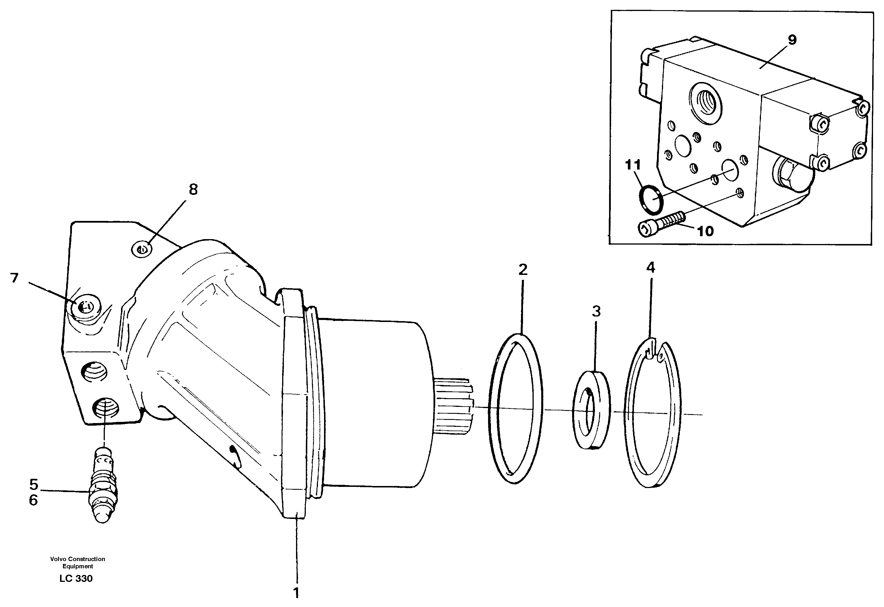 Схема запчастей Volvo EC650 - 25145 Hydraulic motor, travel EC650 SER NO 539-618