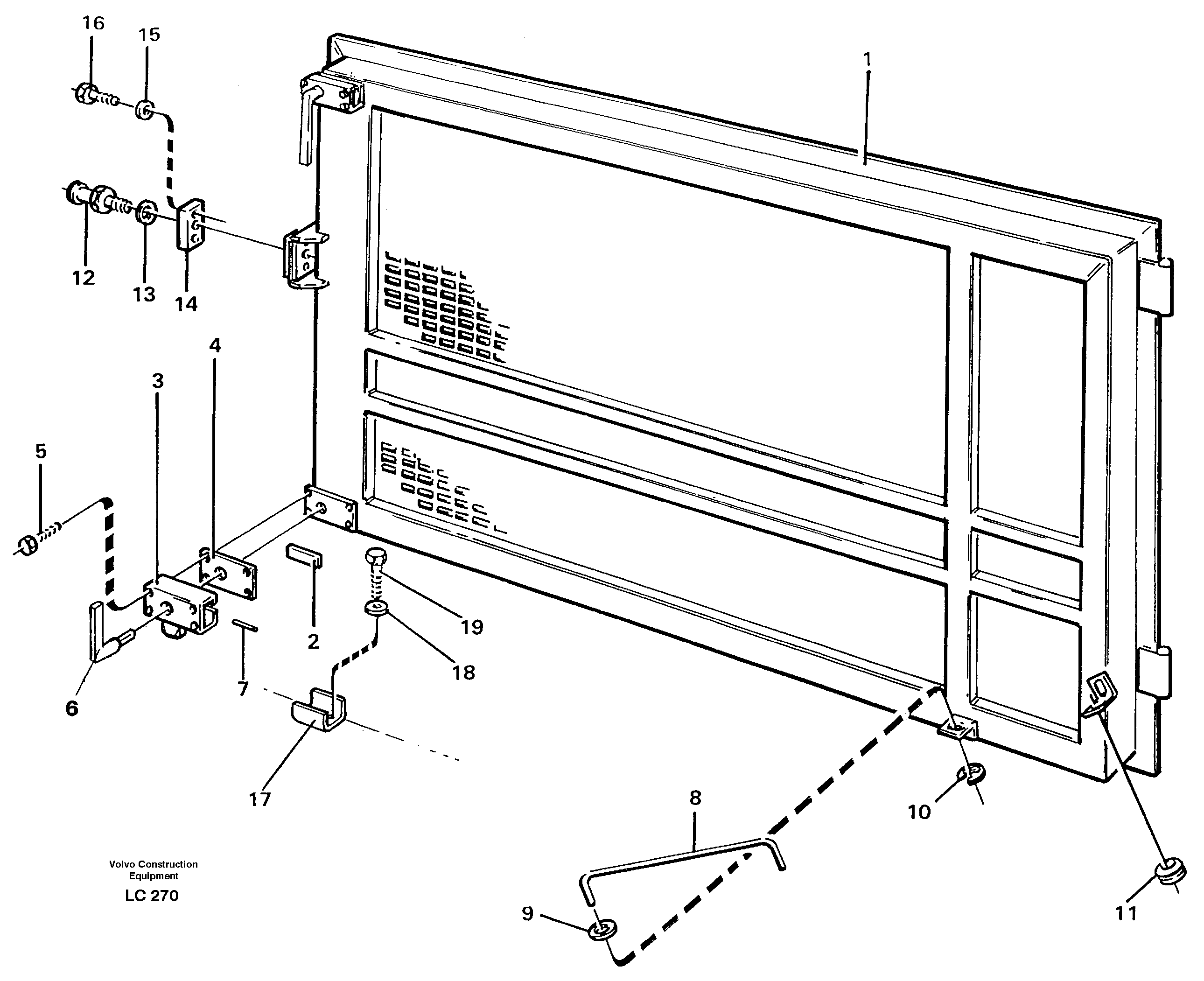 Схема запчастей Volvo EC650 - 30798 Door at hydraulic oil cooler EC650 SER NO 539-618