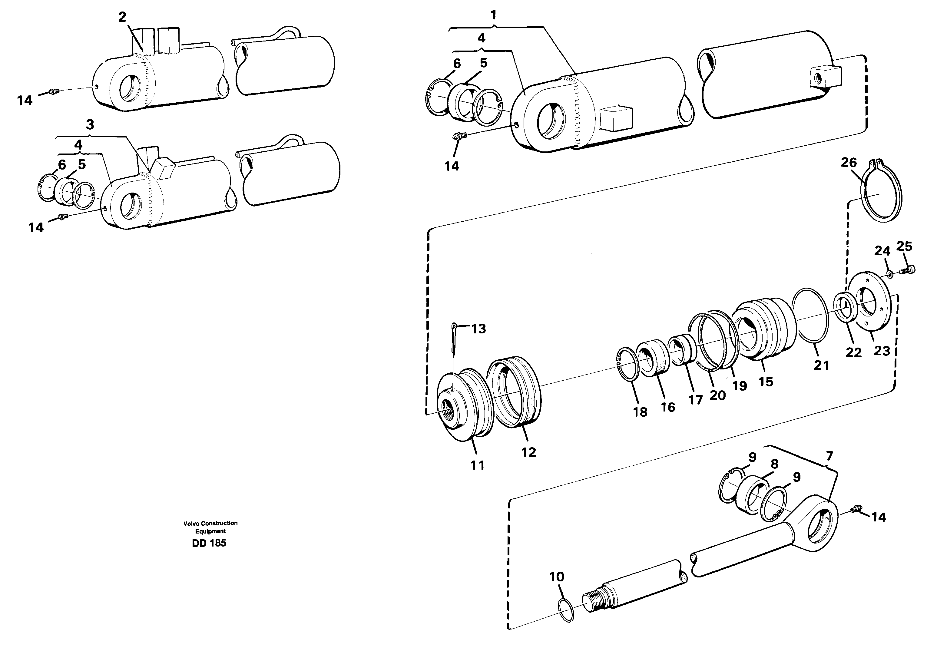 Схема запчастей Volvo EC650 - 39757 Гидроцилиндр ATTACHMENTS ATTACHMENTS BUCKETS