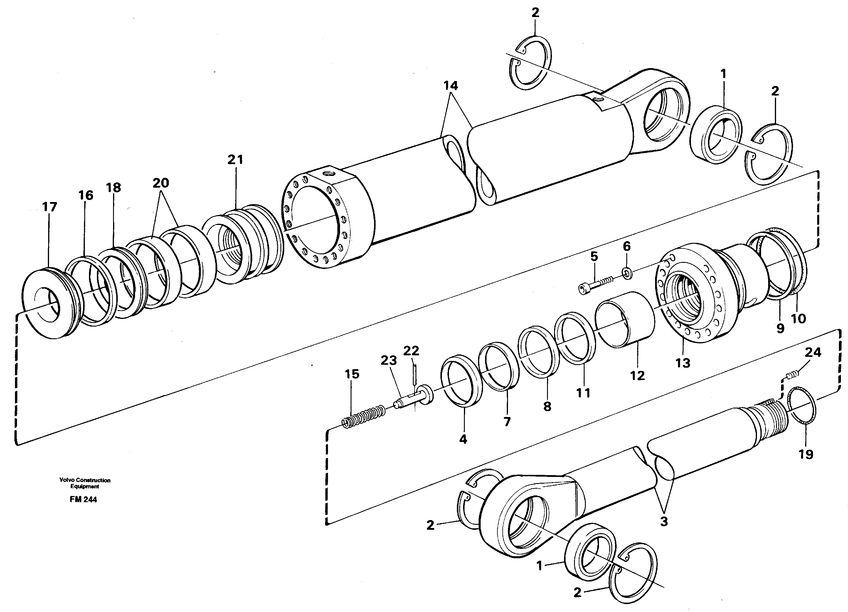 Схема запчастей Volvo EC650 - 25184 Boom cylinder,m.e EC650 ?KERMAN ?KERMAN EC650 SER NO - 538