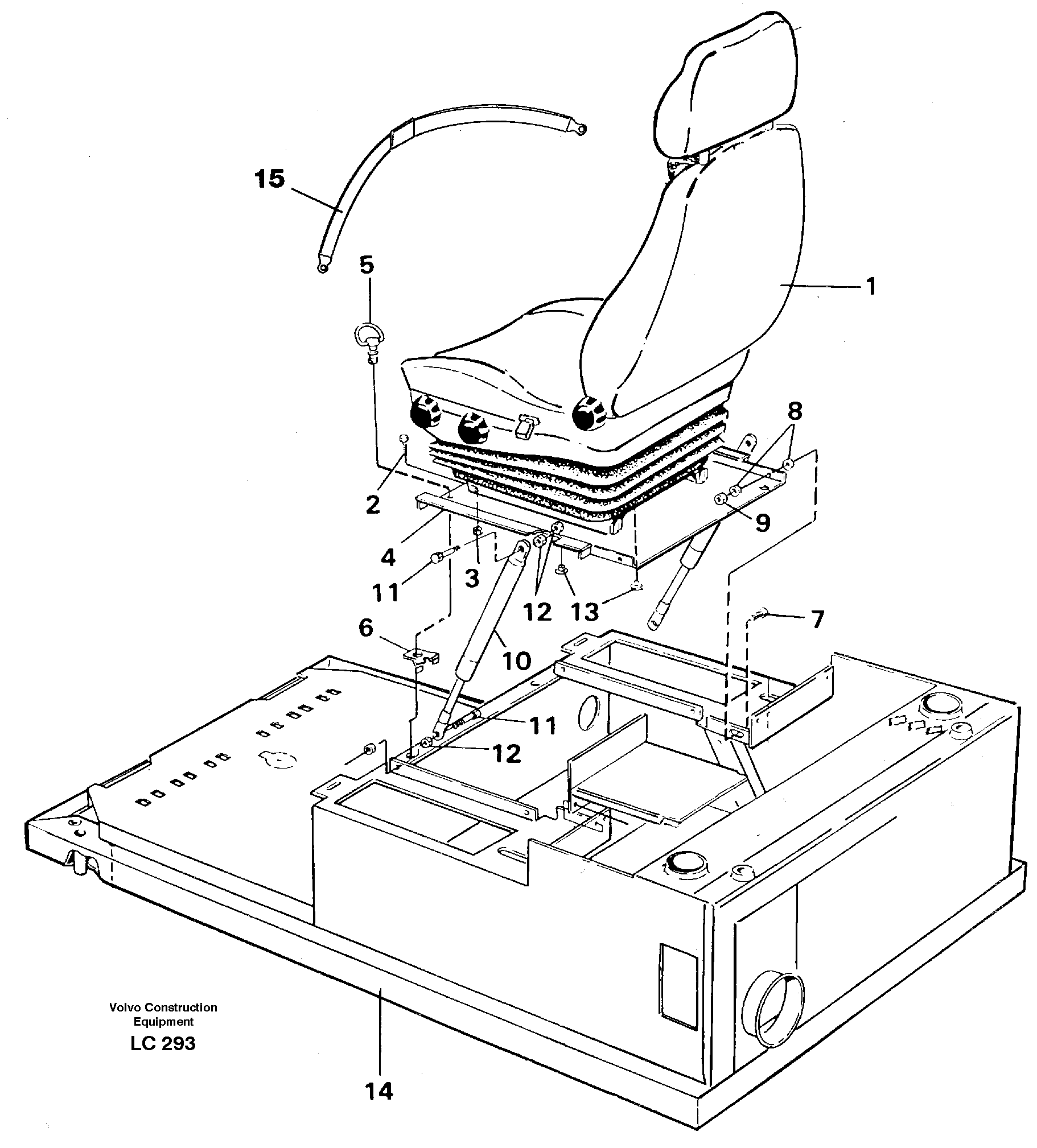 Схема запчастей Volvo EC650 - 30682 Drivers seat with fitting part EC650 SER NO 539-618