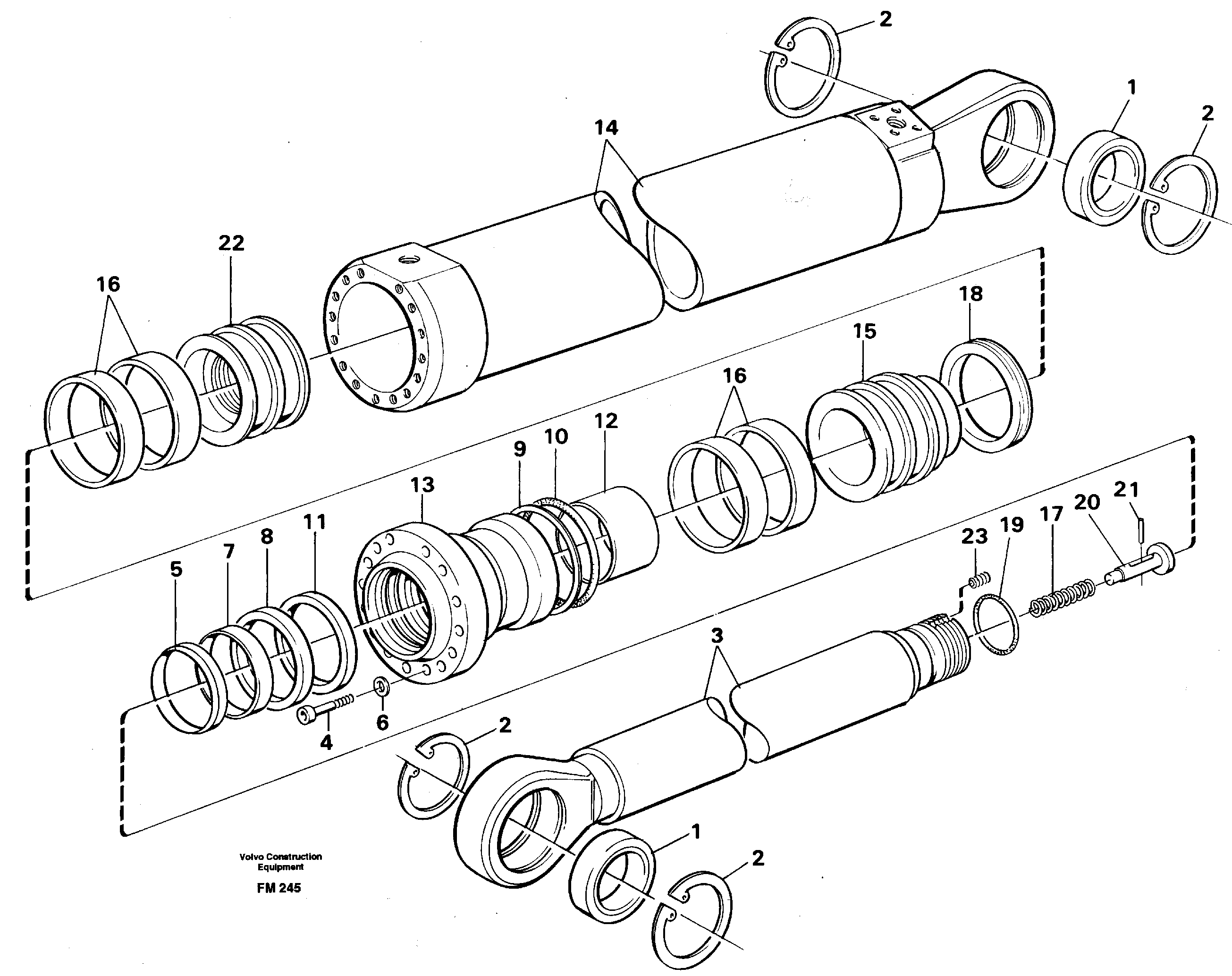 Схема запчастей Volvo EC650 - 25186 Dipper cylinder for backhoe dipper and mass excavation EC650 ?KERMAN ?KERMAN EC650 SER NO - 538