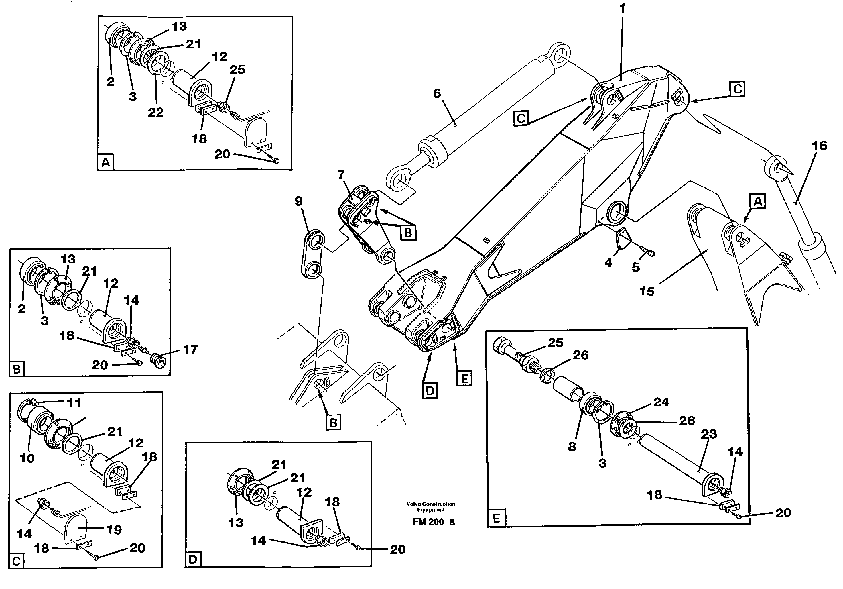 Схема запчастей Volvo EC650 - 35055 Backhoe dipper incl. attachements, 2.75m, mass excavation EC650 ?KERMAN ?KERMAN EC650 SER NO - 538