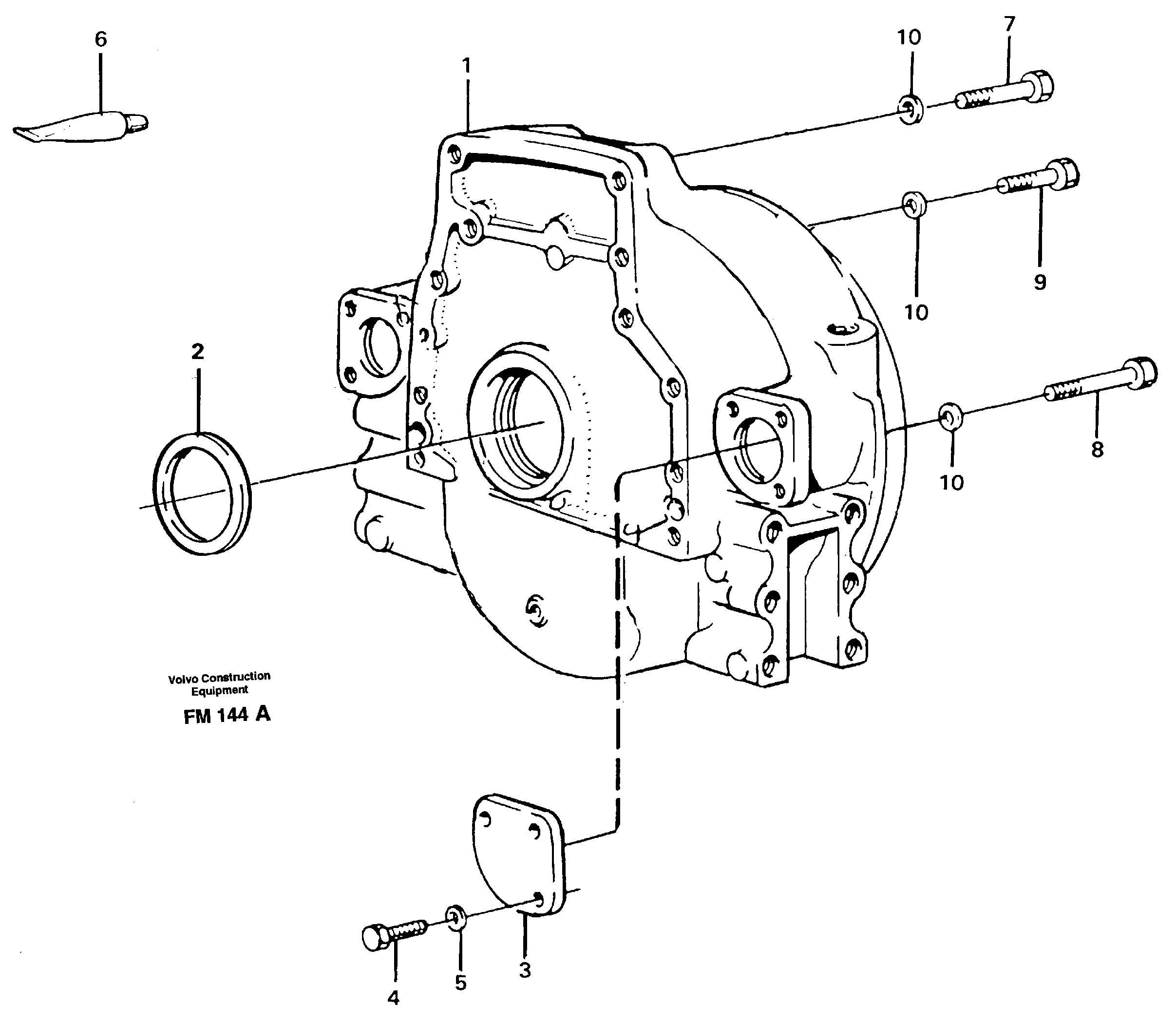 Схема запчастей Volvo EC650 - 35729 Картер маховика EC650 ?KERMAN ?KERMAN EC650 SER NO - 538