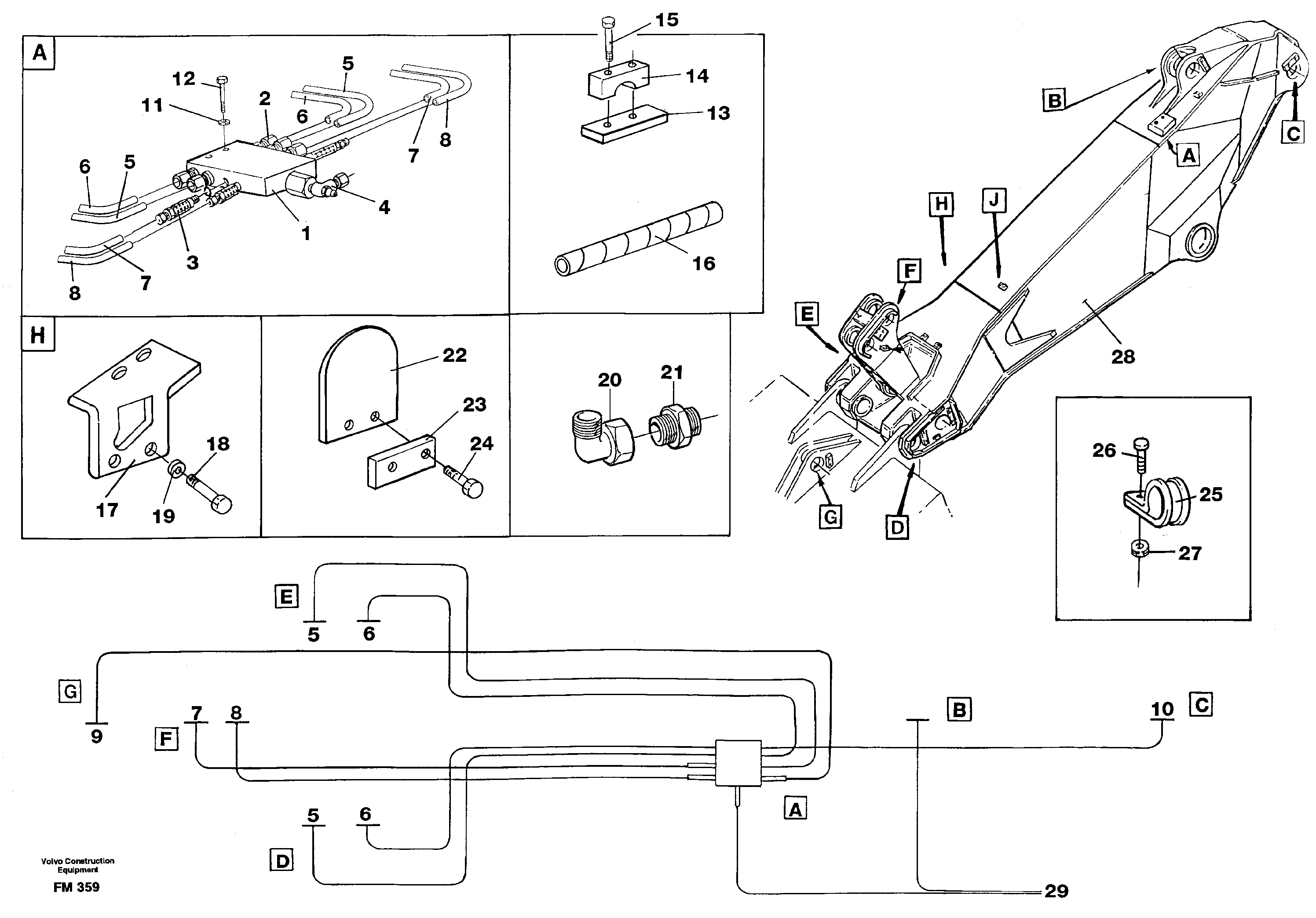 Схема запчастей Volvo EC650 - 71869 Automatic dipper lubrication, Me EC650 ?KERMAN ?KERMAN EC650 SER NO - 538