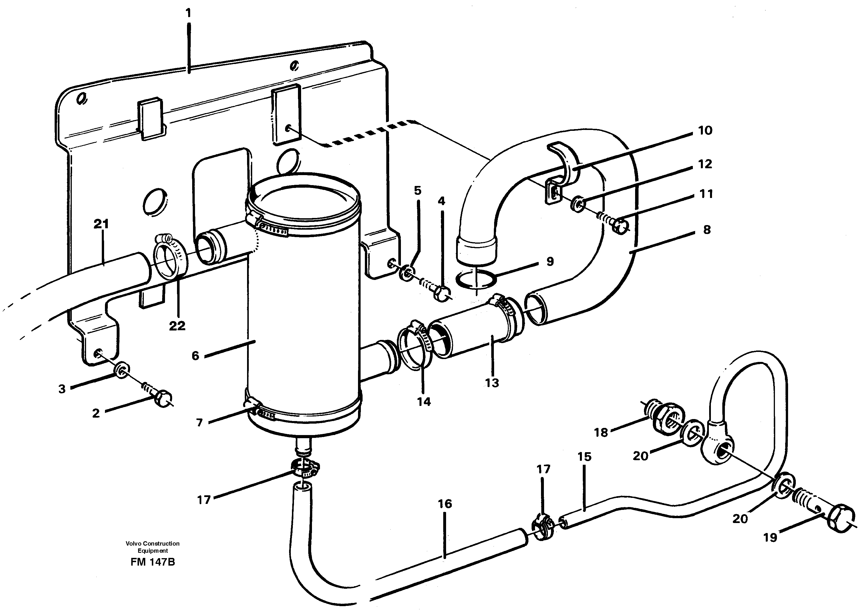 Схема запчастей Volvo EC650 - 83852 Crankcase ventilation EC650 ?KERMAN ?KERMAN EC650 SER NO - 538