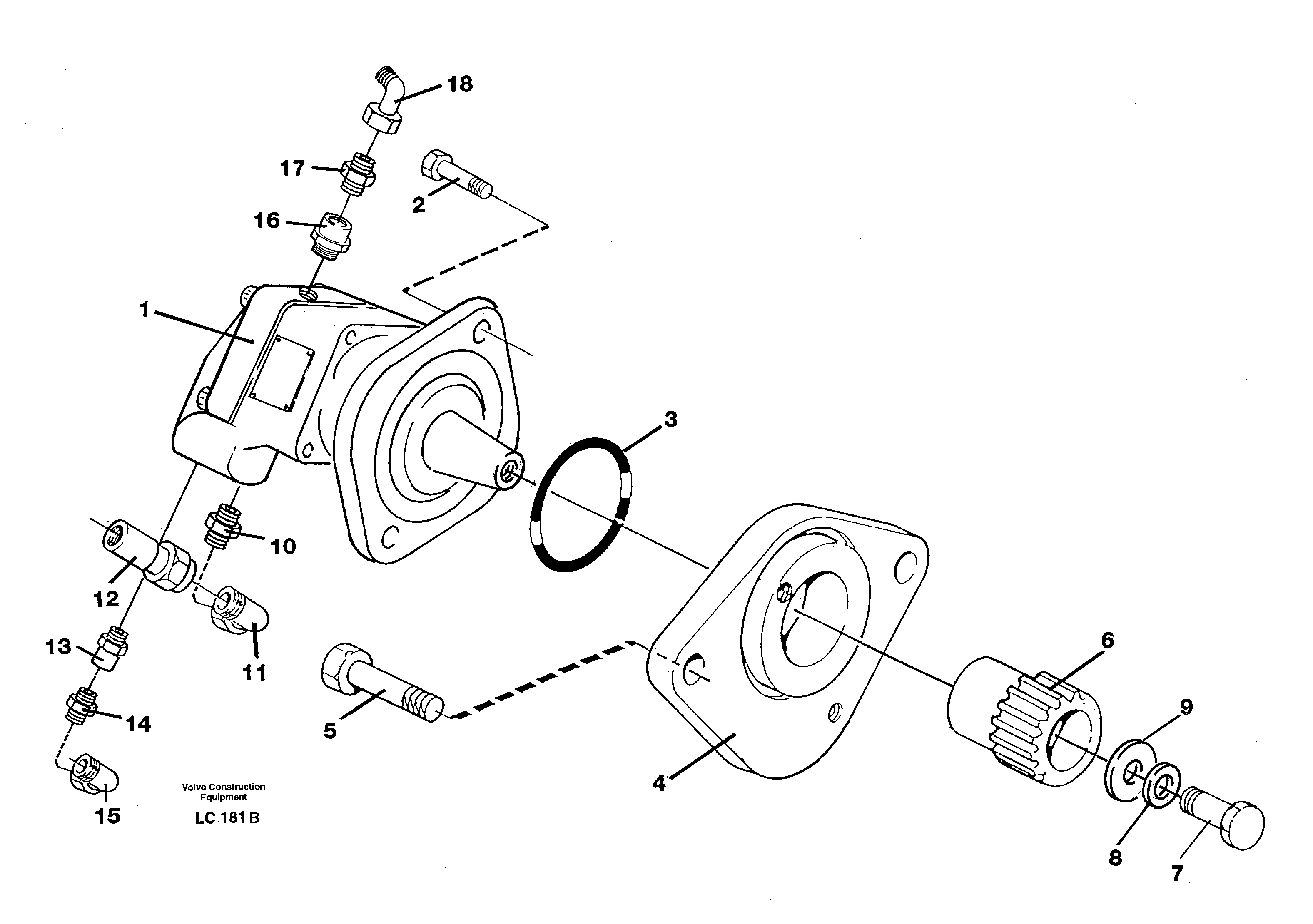 Схема запчастей Volvo EC650 - 98608 Fan pump, oil cooler EC650 SER NO 539-618