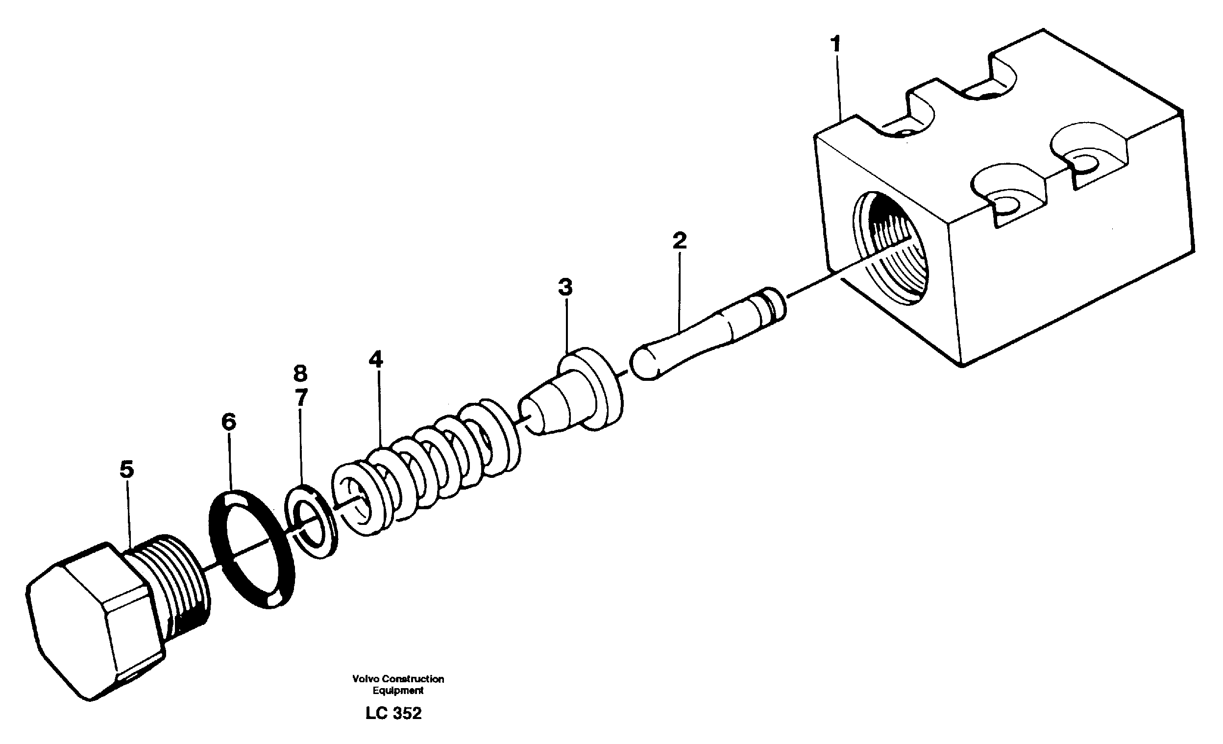 Схема запчастей Volvo EC650 - 21554 Pressure limiting valve EC650 SER NO 539-618