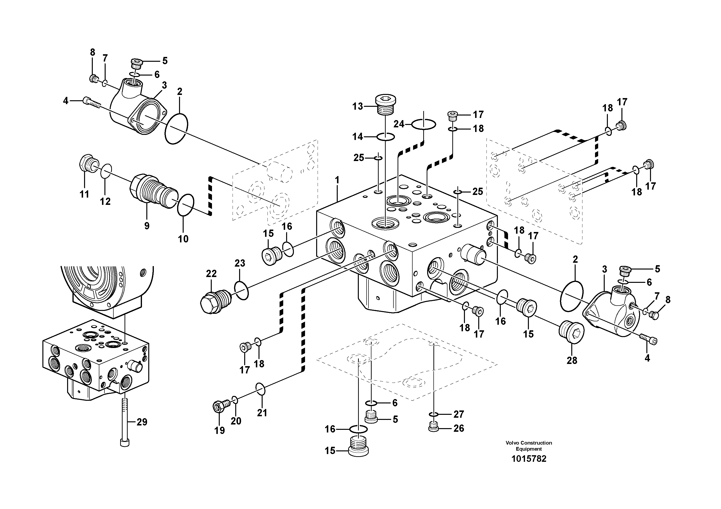 Схема запчастей Volvo EW160B - 41344 Slew motor, Priority valve EW160B