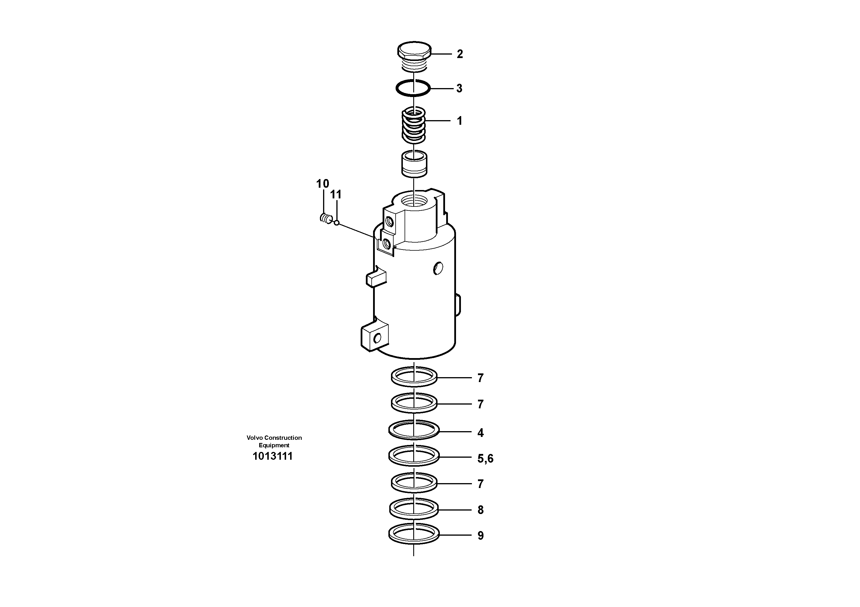 Схема запчастей Volvo EW160B - 37579 Axle locking cylinder EW160B