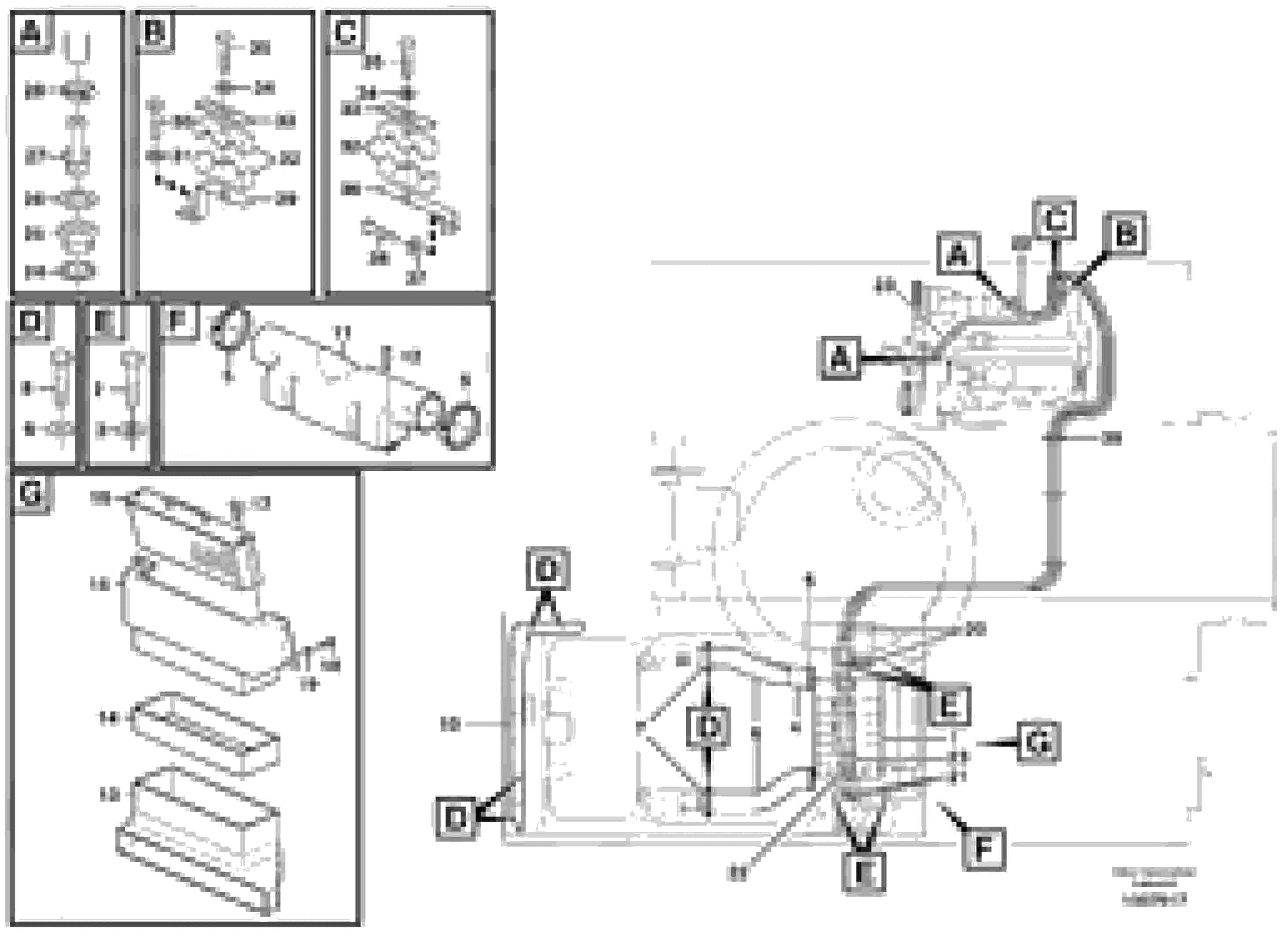 Схема запчастей Volvo EW160B - 84832 Cab heater with fitting parts EW160B