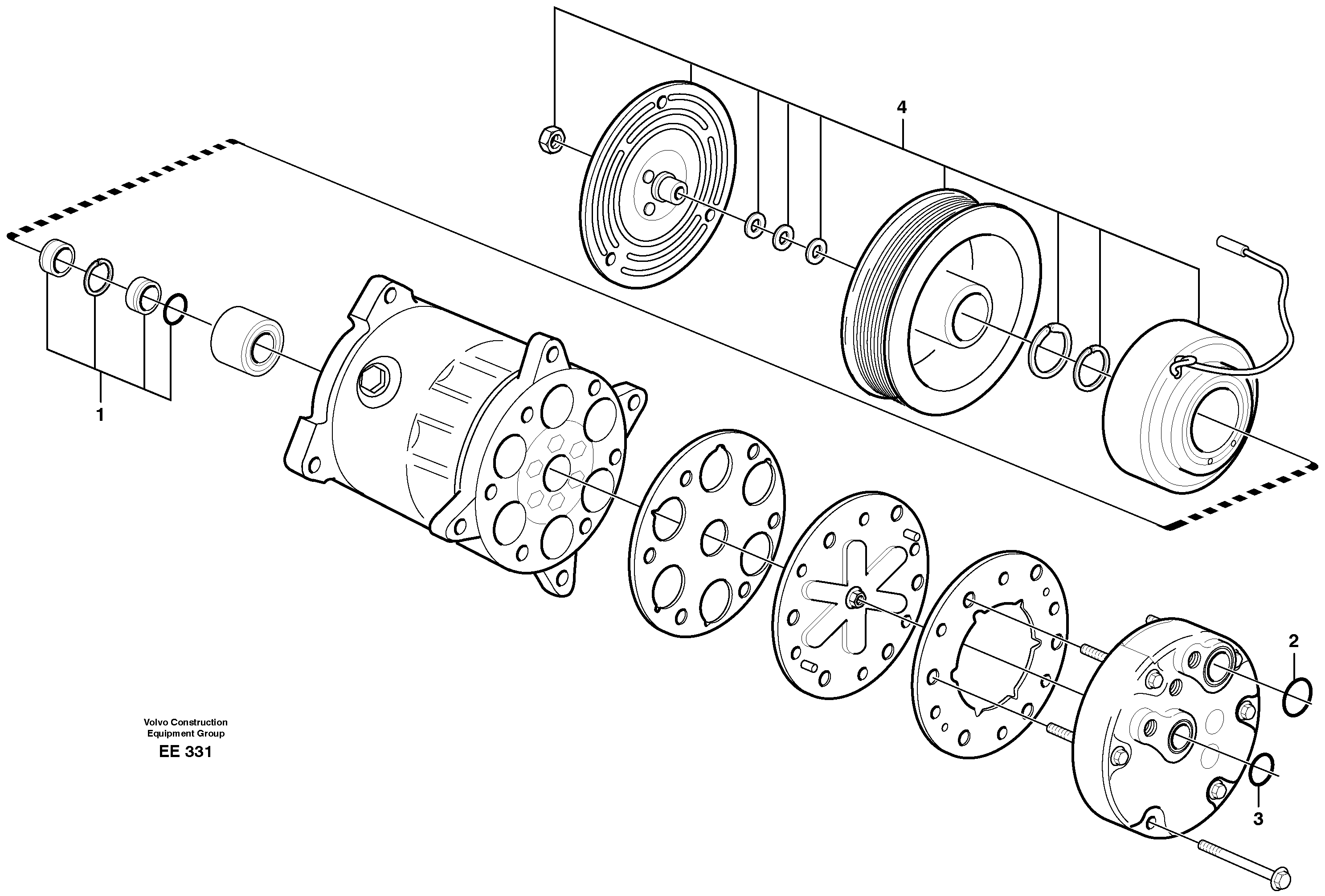 Схема запчастей Volvo EW160B - 42145 Air compressor EW160B