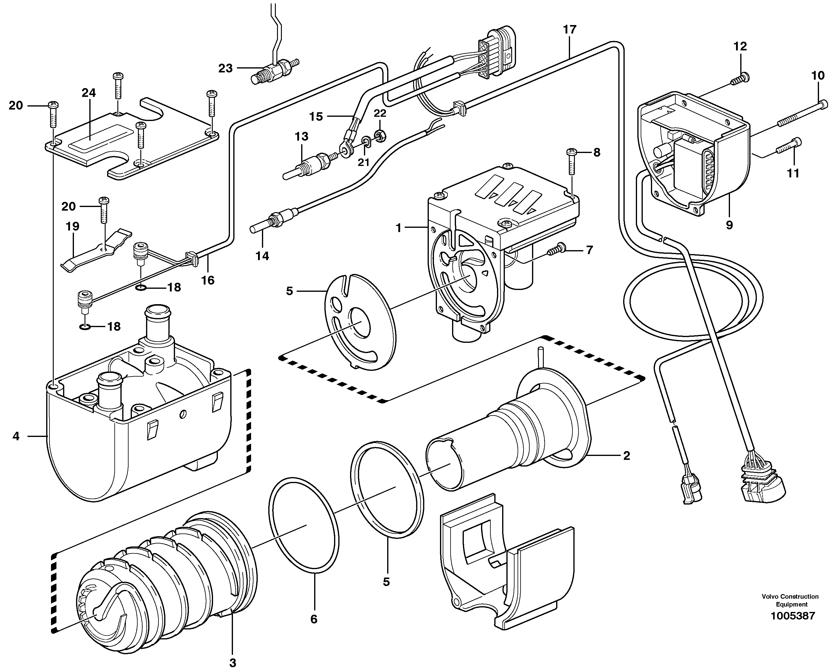 Схема запчастей Volvo EW160B - 30964 Heater, diesel EW160B