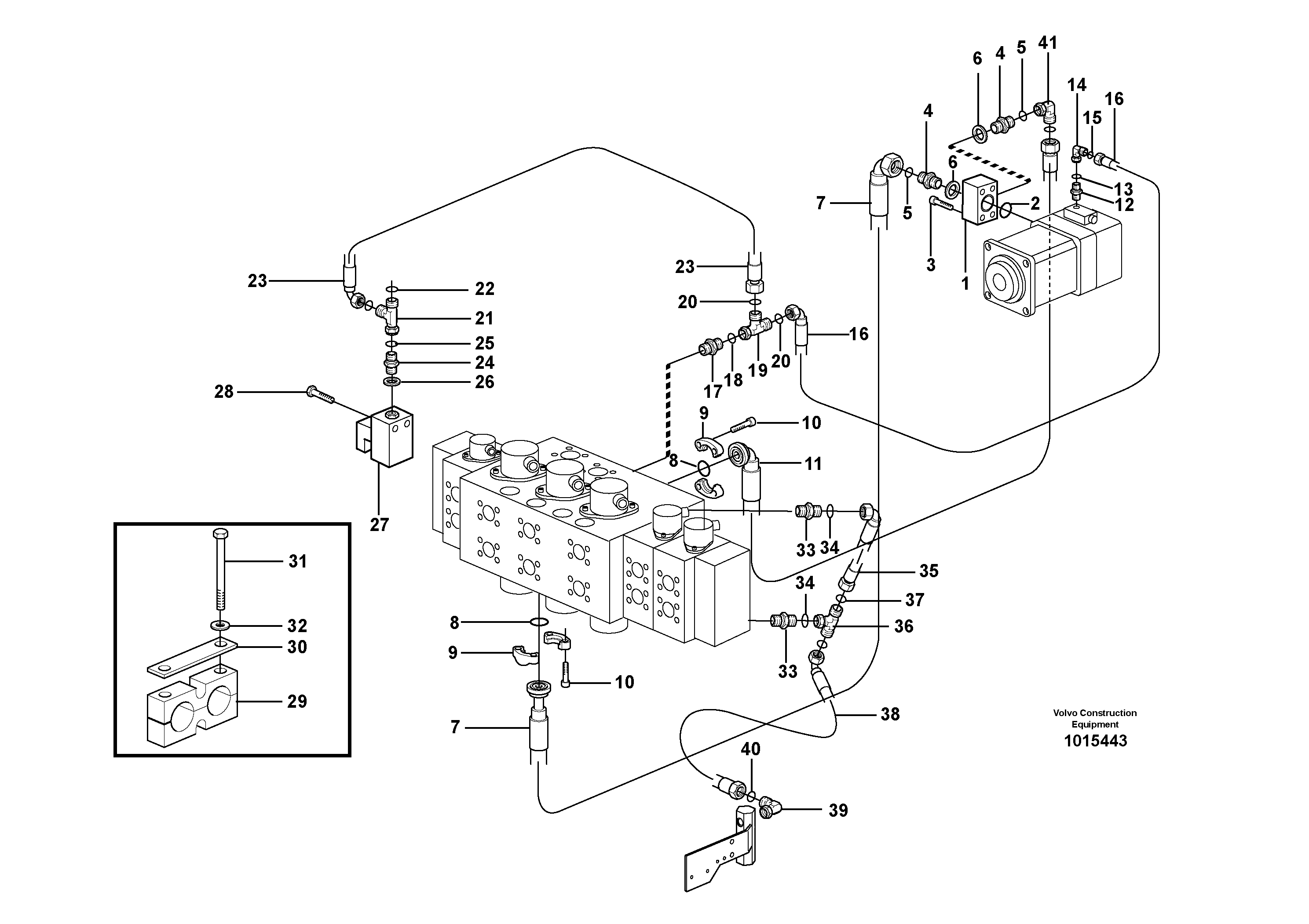 Схема запчастей Volvo EW160B - 57478 Hydraulic system, feed line EW160B