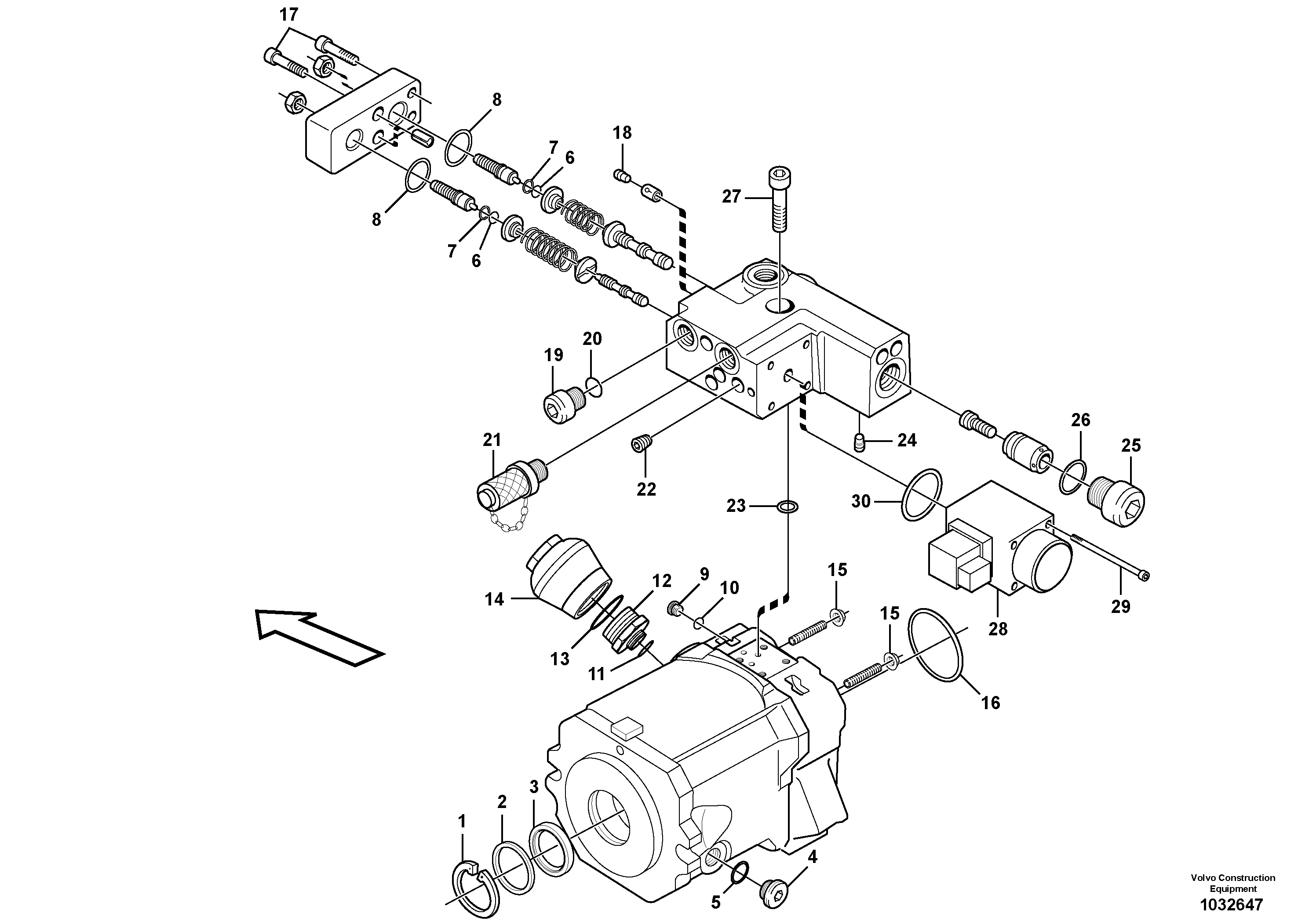 Схема запчастей Volvo EW160B - 100120 Насос EW160B