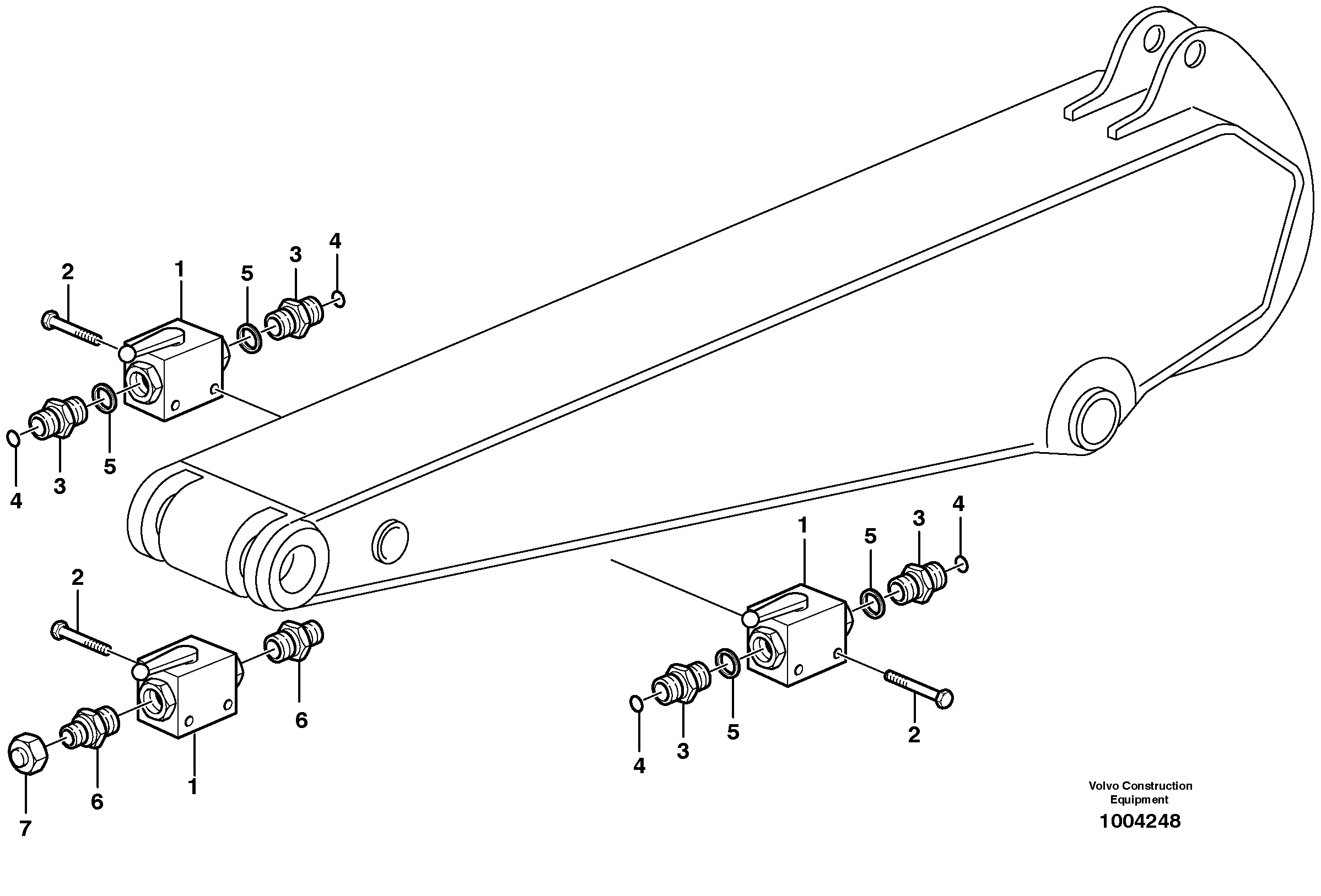 Схема запчастей Volvo EW160B - 14365 Ball valve for dipper arm EW160B