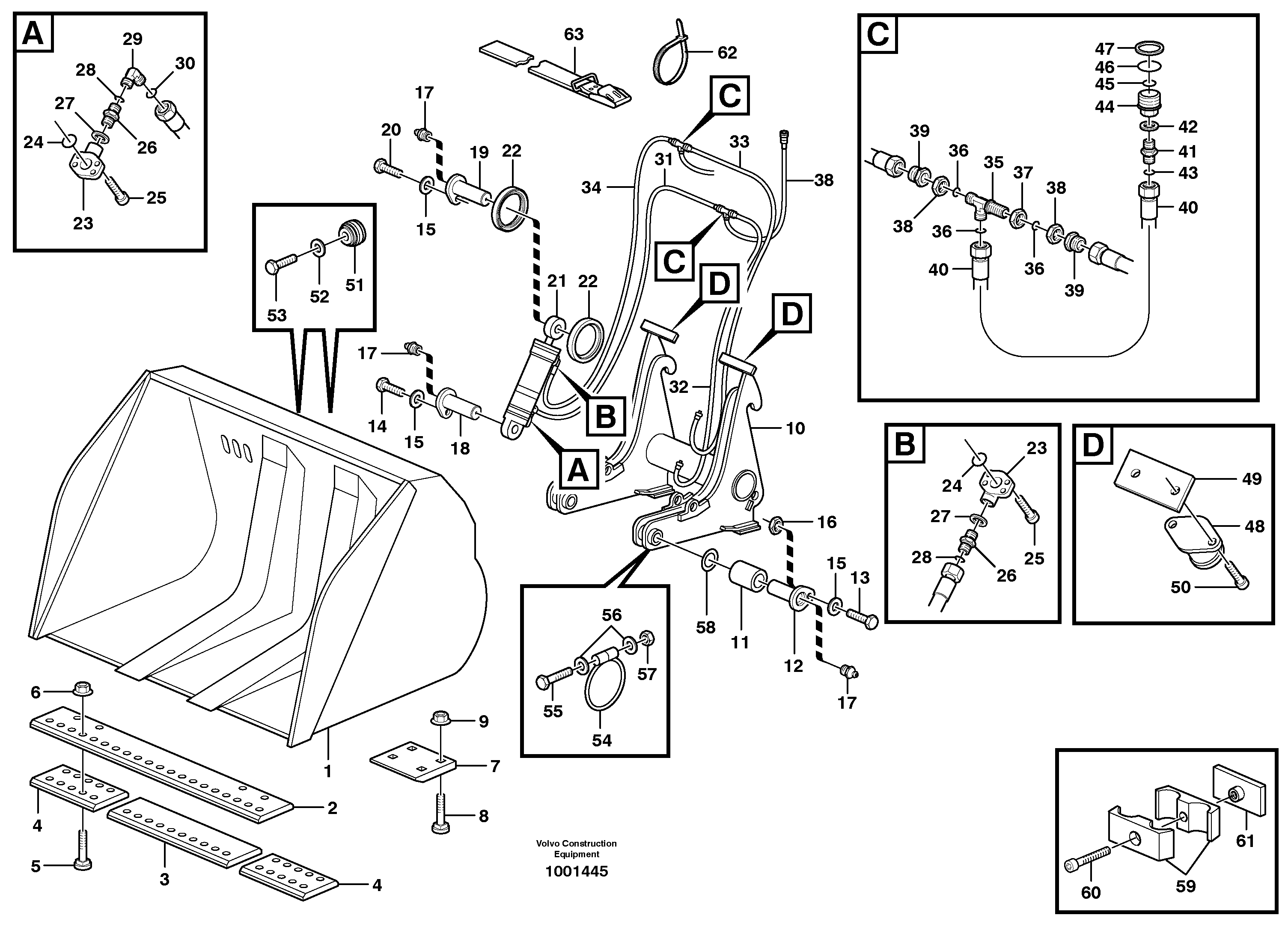 Схема запчастей Volvo EW160B - 28891 High-tipping bucket ATTACHMENTS ATTACHMENTS BUCKETS