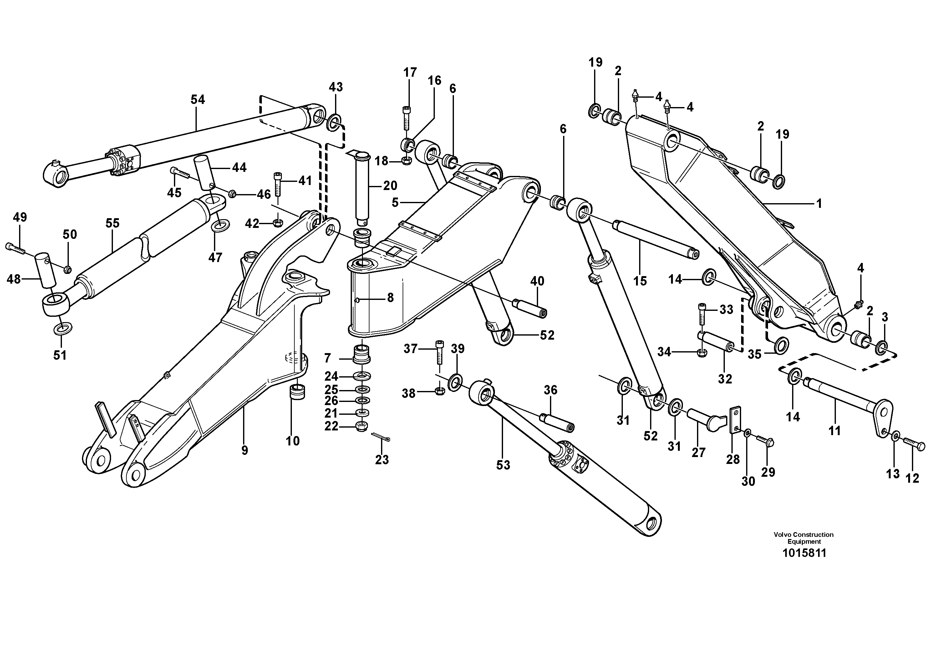 Схема запчастей Volvo EW160B - 62543 Backhoe boom, offset, 2pcs EW160B