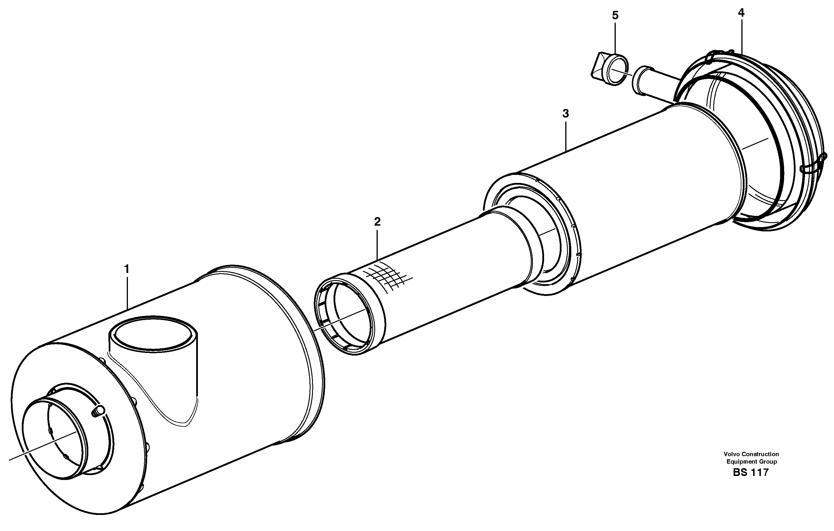 Схема запчастей Volvo EW160B - 18653 Фильтр воздушный EW160B