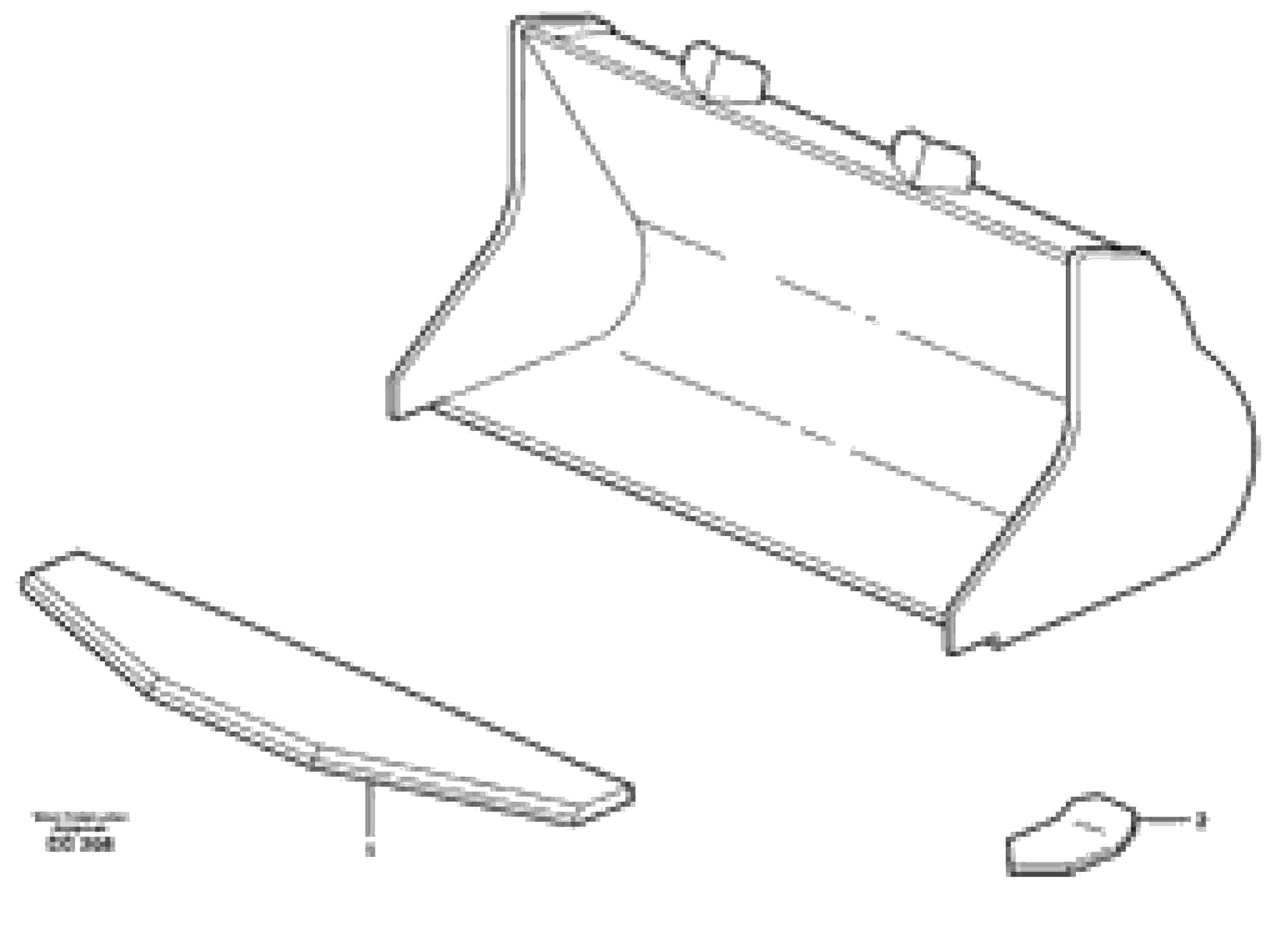 Схема запчастей Volvo EW160B - 28824 Bucket, truncated vec lip without teeth ATTACHMENTS ATTACHMENTS BUCKETS