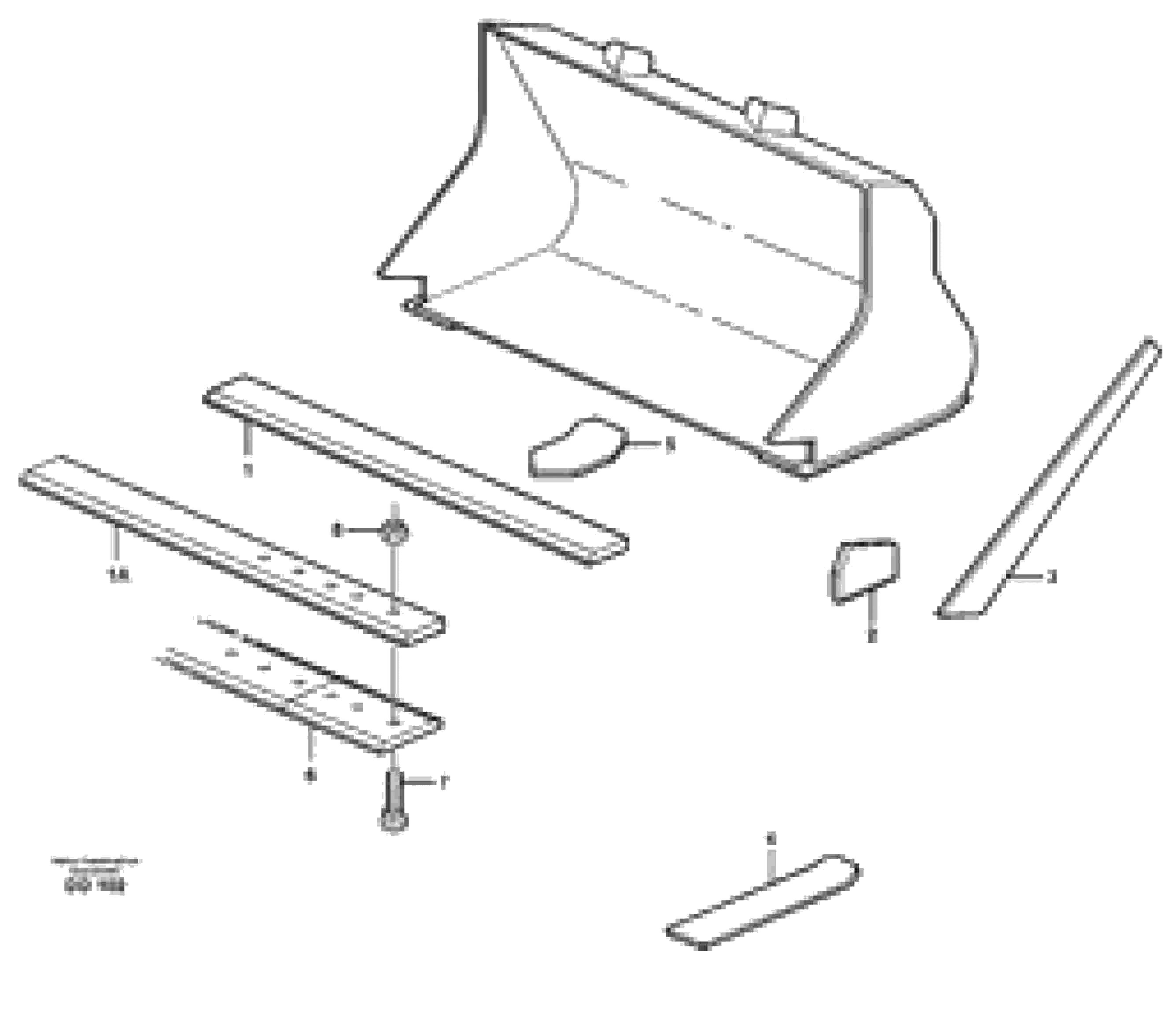 Схема запчастей Volvo EW160B - 17861 Bucket, straight lip without teeth ATTACHMENTS ATTACHMENTS BUCKETS