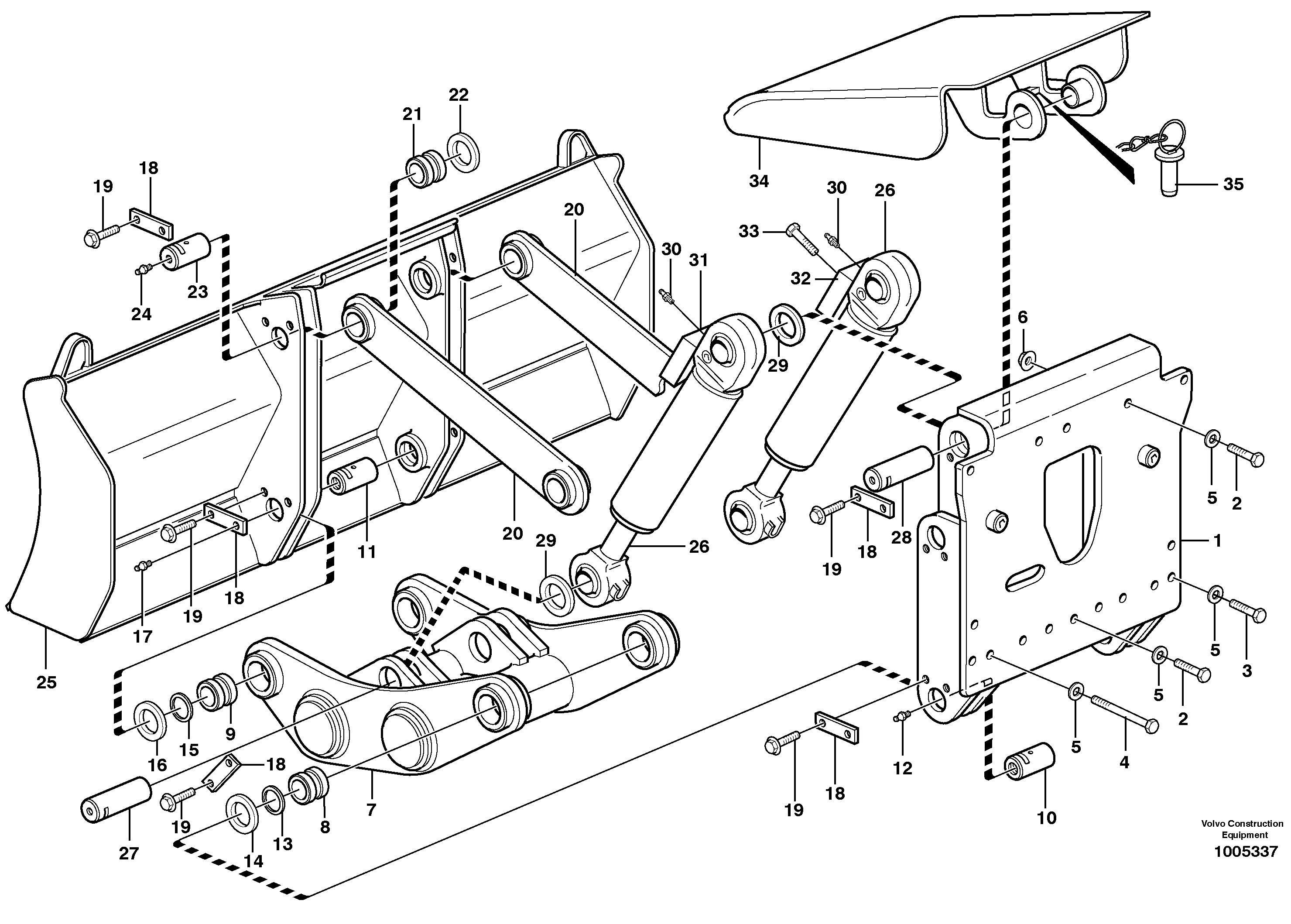 Схема запчастей Volvo EW180B - 75883 Лезвие отвала (аутригера) EW180B