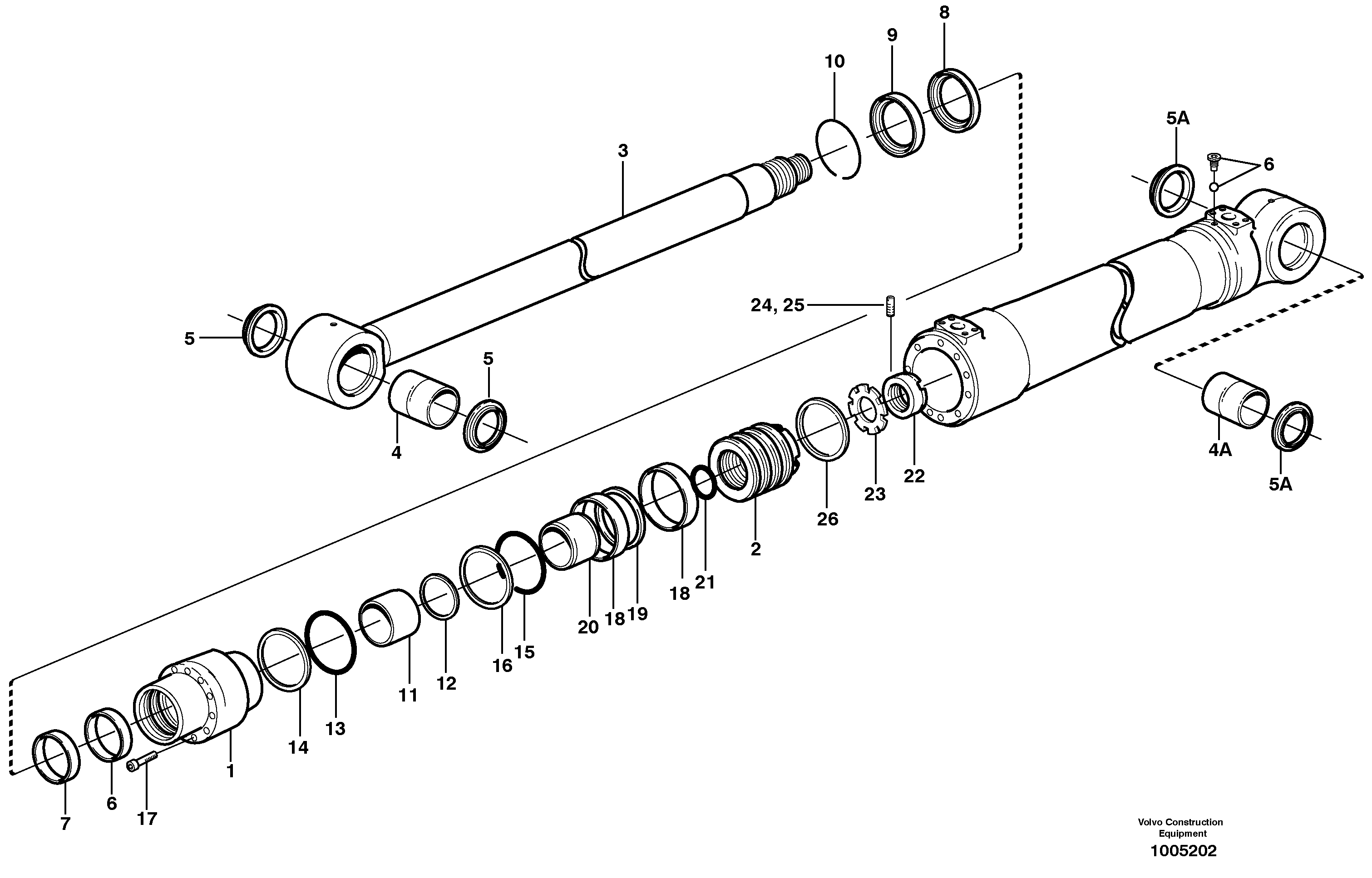 Схема запчастей Volvo EW180B - 106113 Цилиндр ковша EW180B